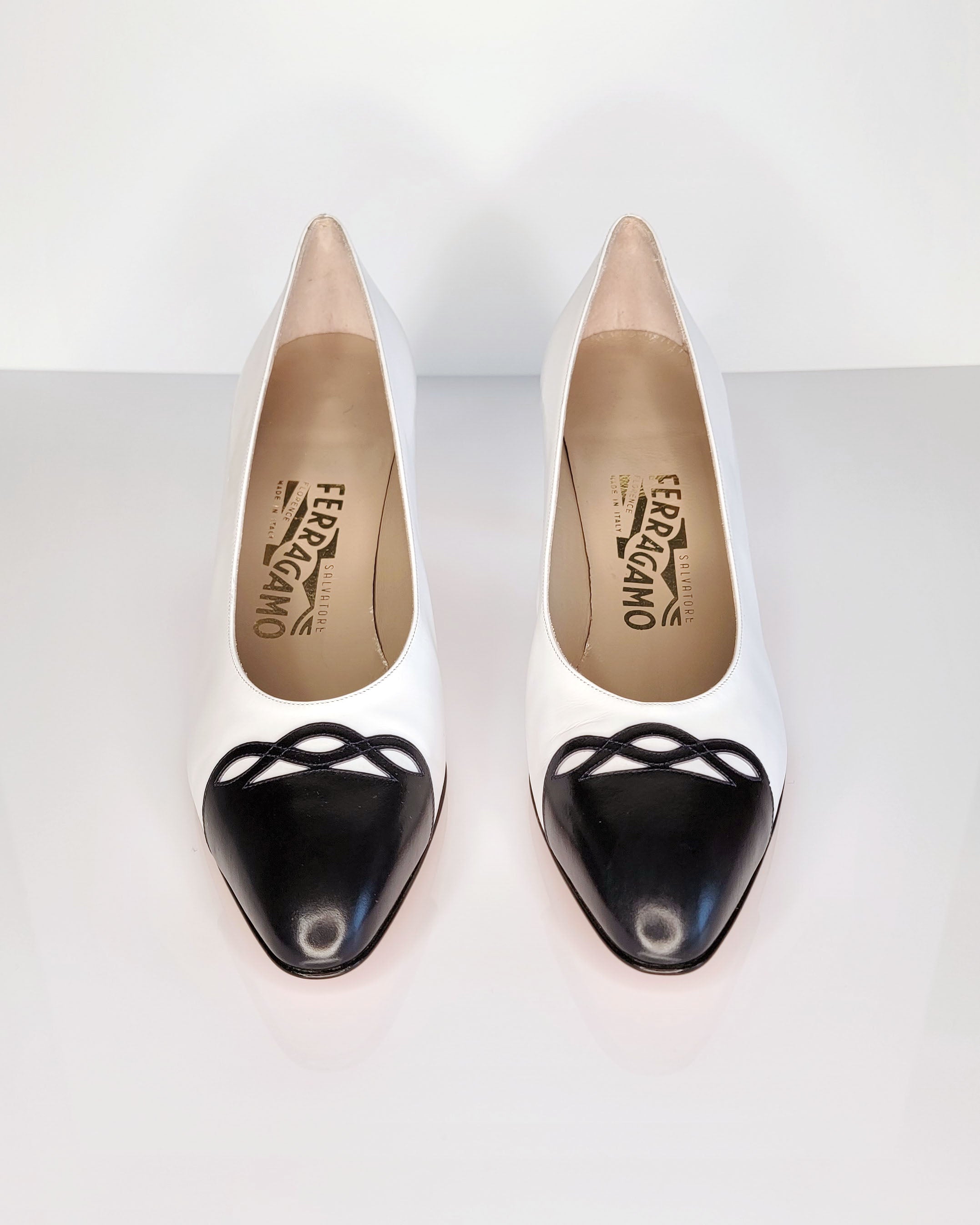1980s Salvatore Ferragamo Deadstock Cap-Toe Pumps