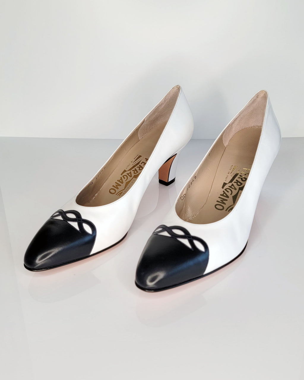 1980s Salvatore Ferragamo Deadstock Cap-Toe Pumps