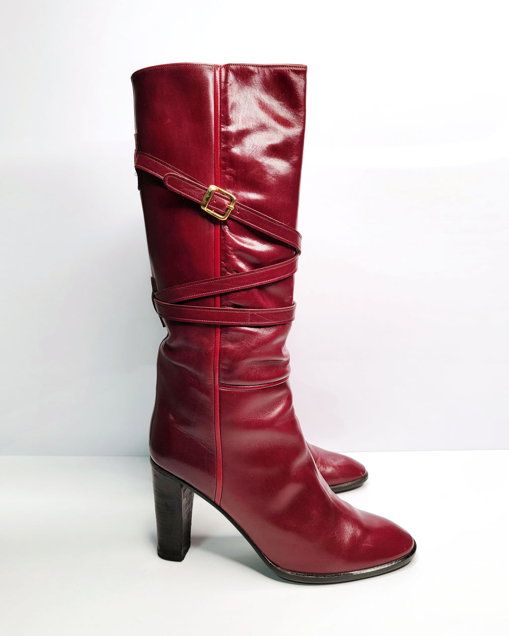 1980s Charles Jourdan Havana Knee High Boots