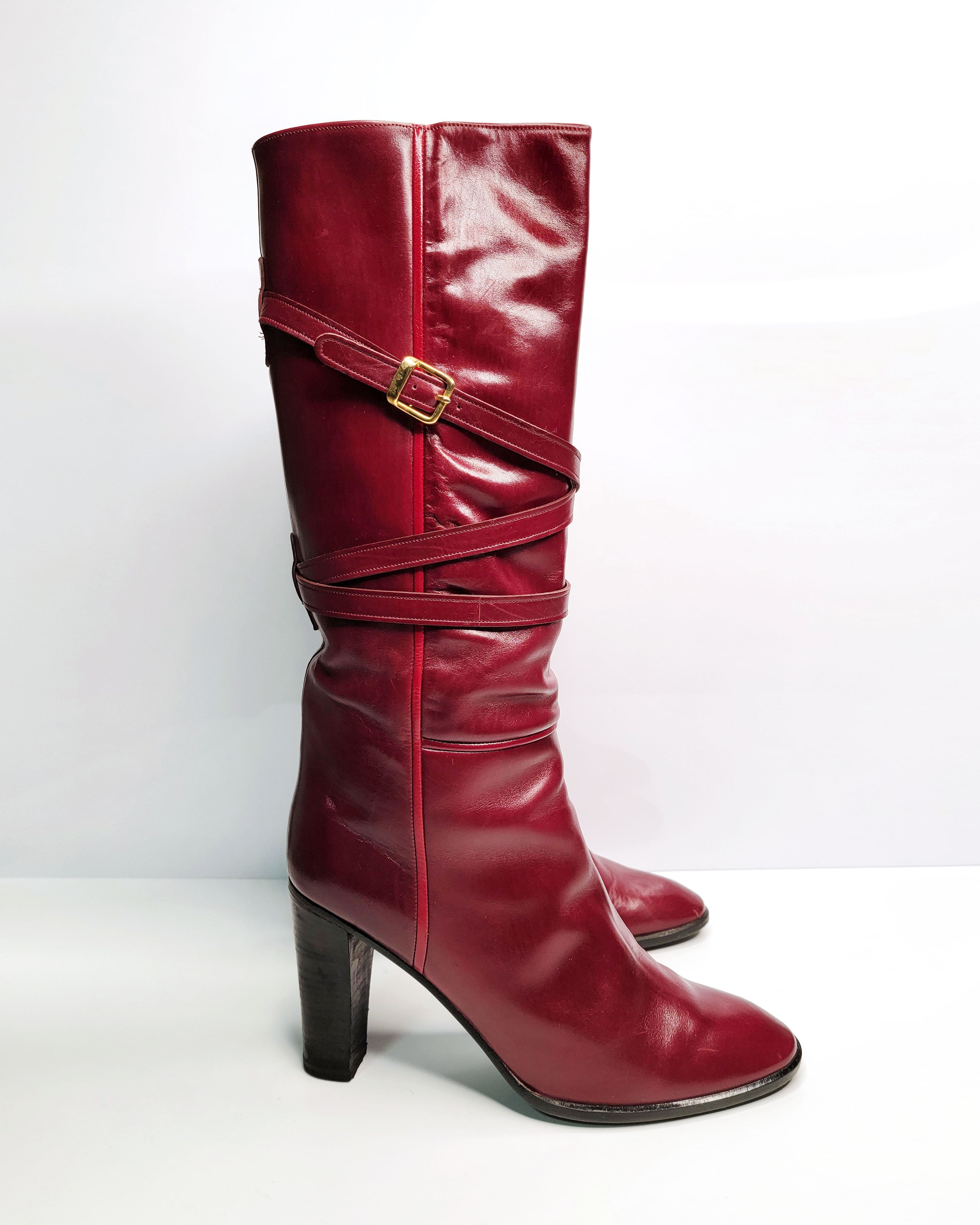 1980s Charles Jourdan Havana Knee High Boots