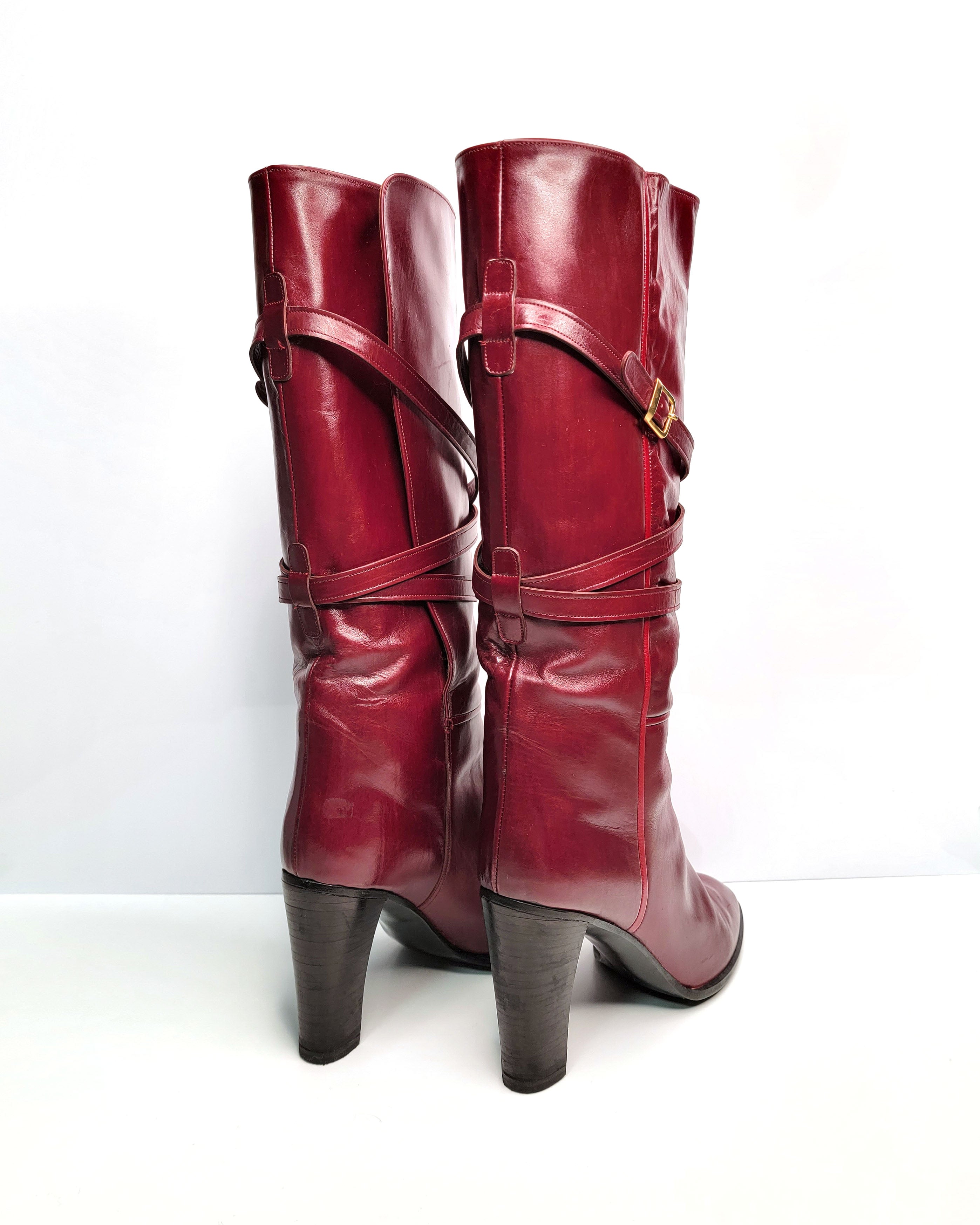 1980s Charles Jourdan Havana Knee High Boots
