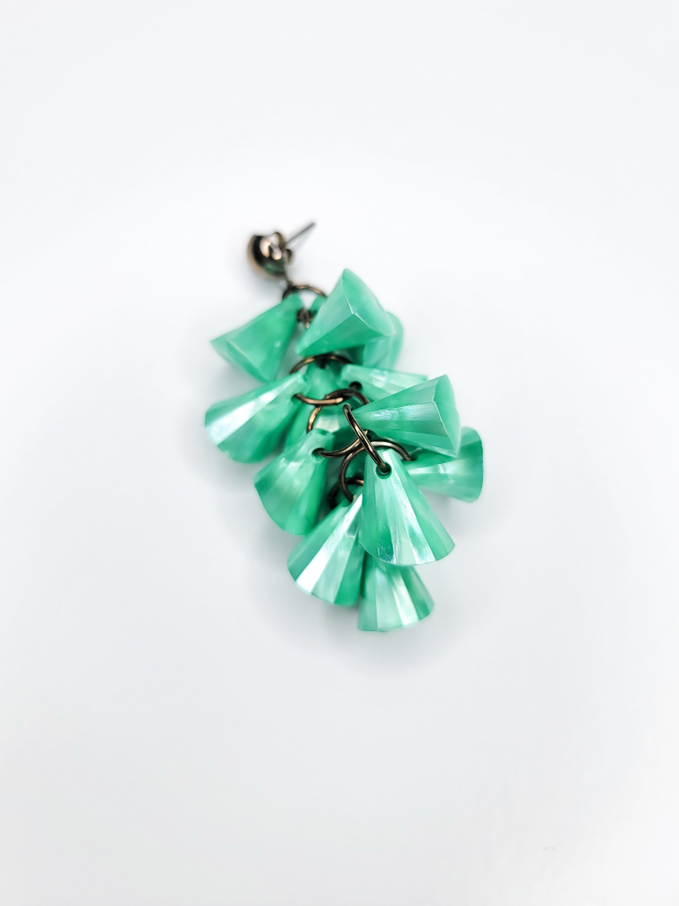 1980s Turquoise Marbled Chandelier Earrings