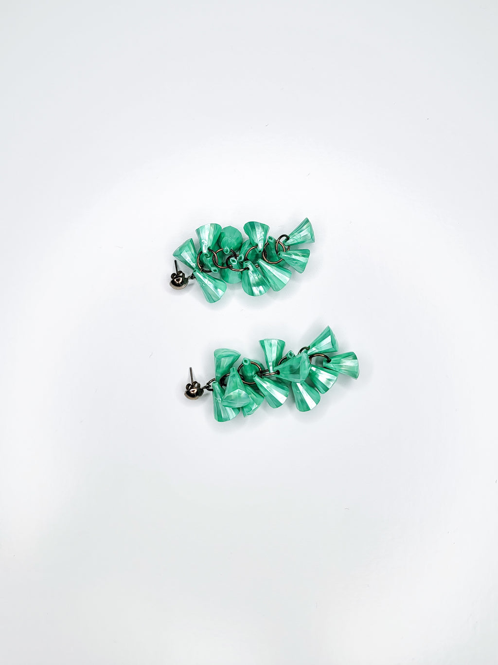 1980s Turquoise Marbled Chandelier Earrings