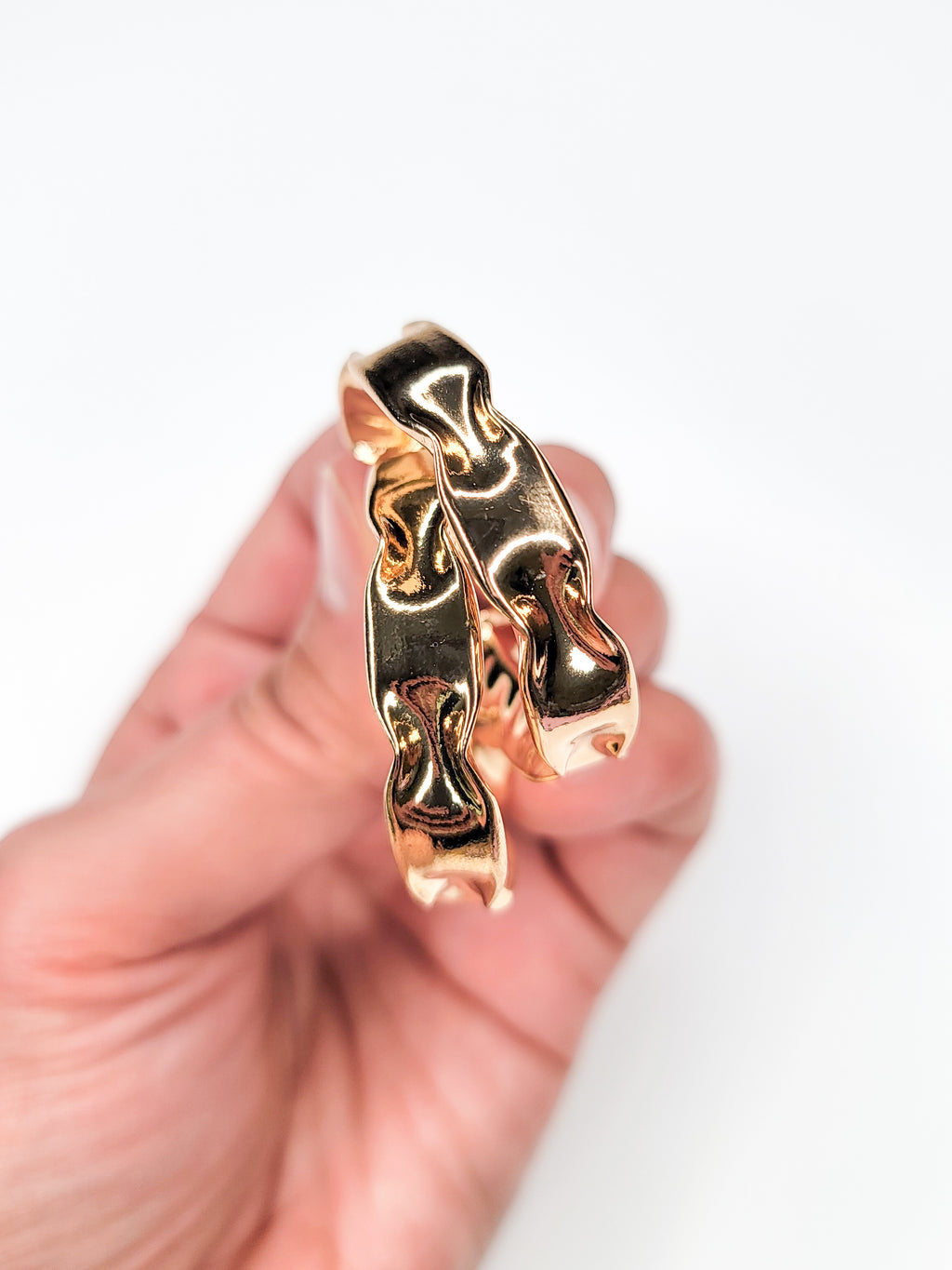 1980s Pinched Brass C-Hoops