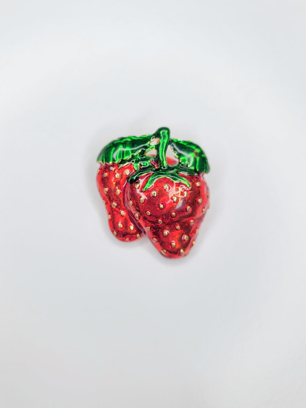 1980s Strawberry Enamel Brooch & Pendant