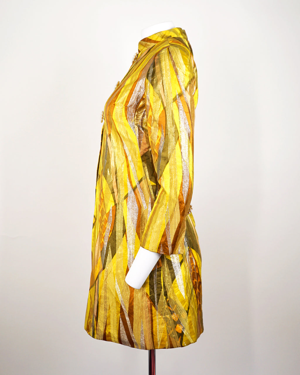 1960s Bill Blass for Maurice Rentner Mod Metallic Dress