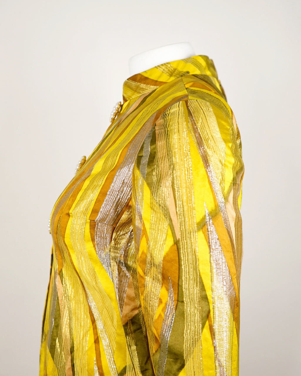 1960s Bill Blass for Maurice Rentner Mod Metallic Dress