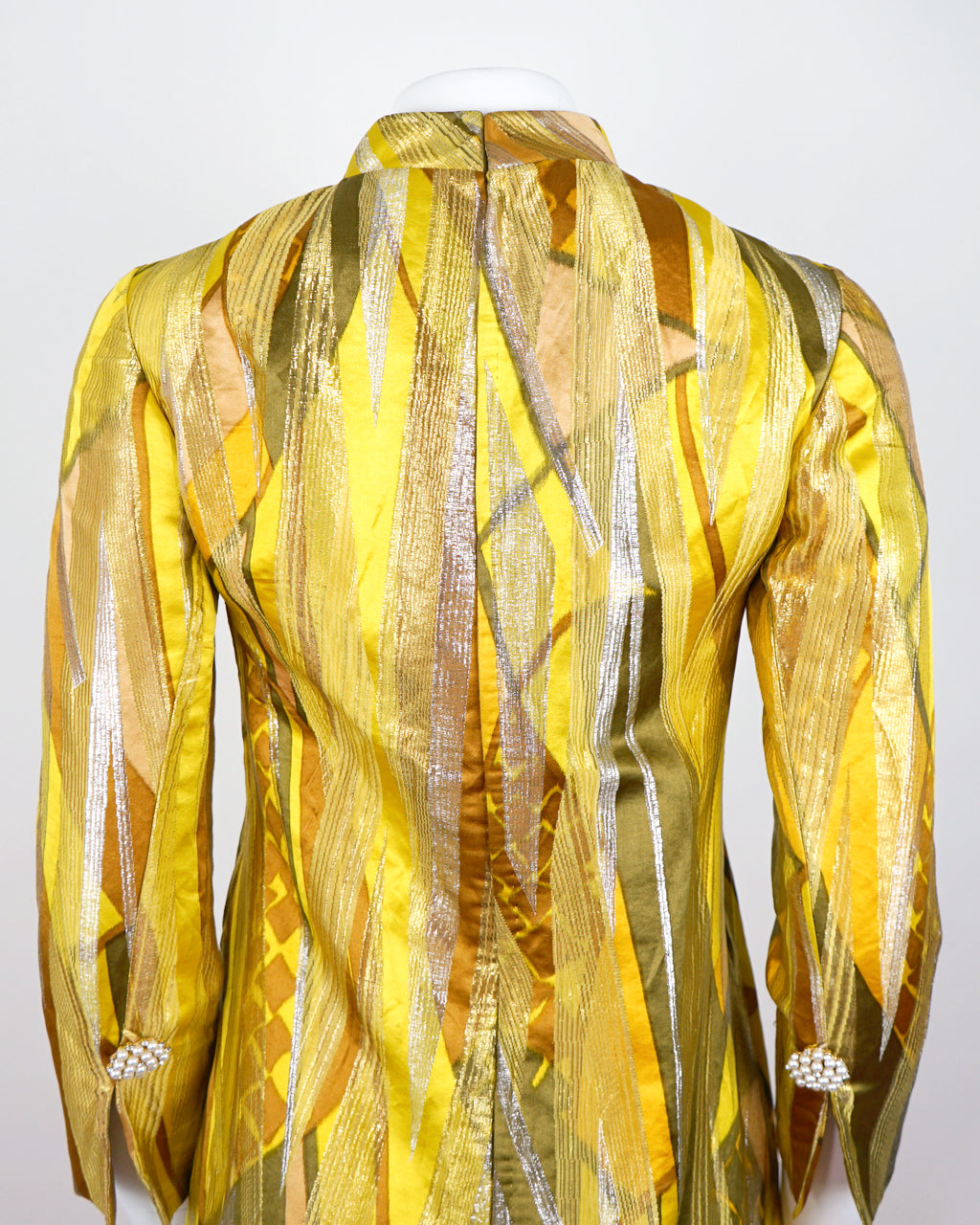 1960s Bill Blass for Maurice Rentner Mod Metallic Dress