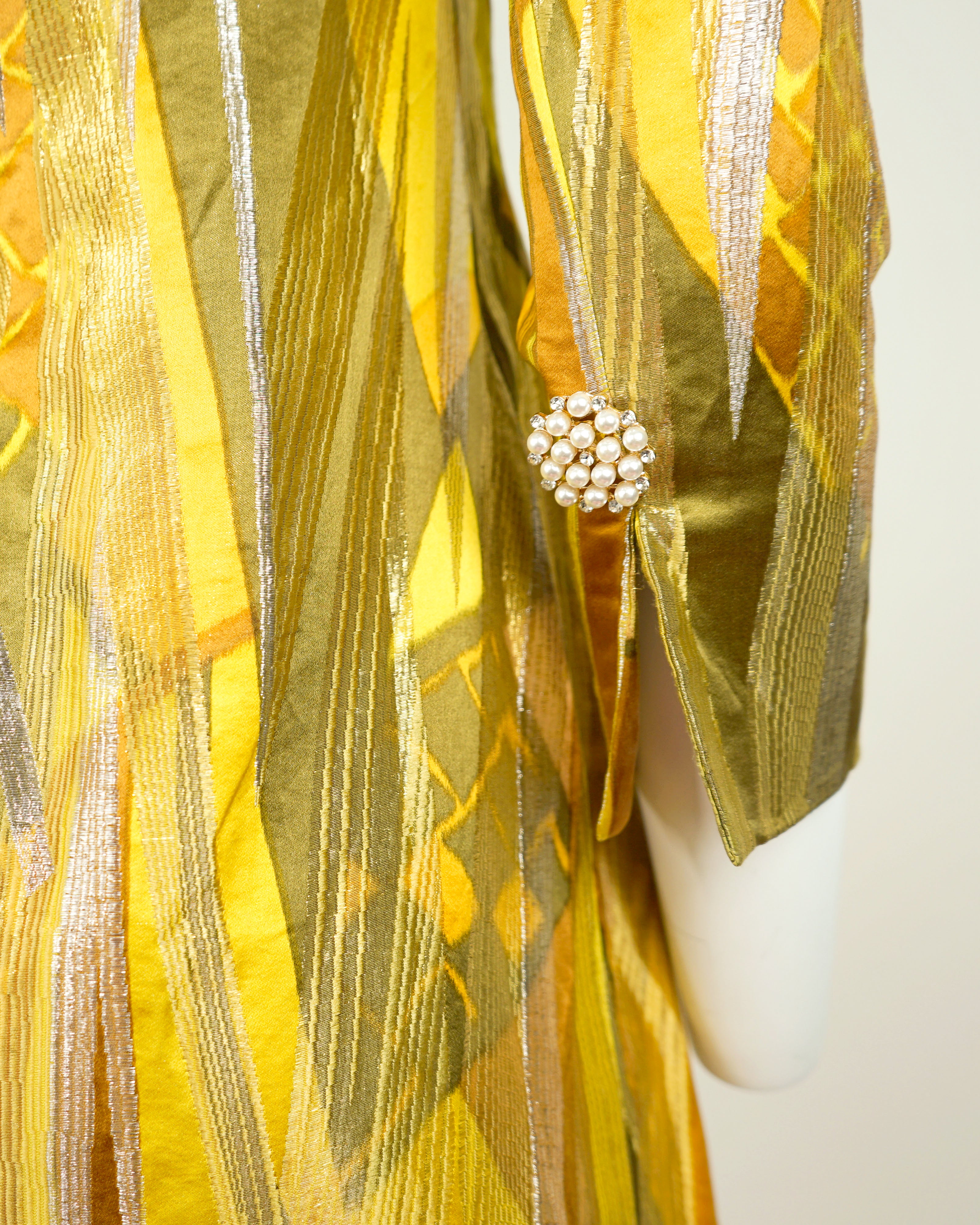 1960s Bill Blass for Maurice Rentner Mod Metallic Dress