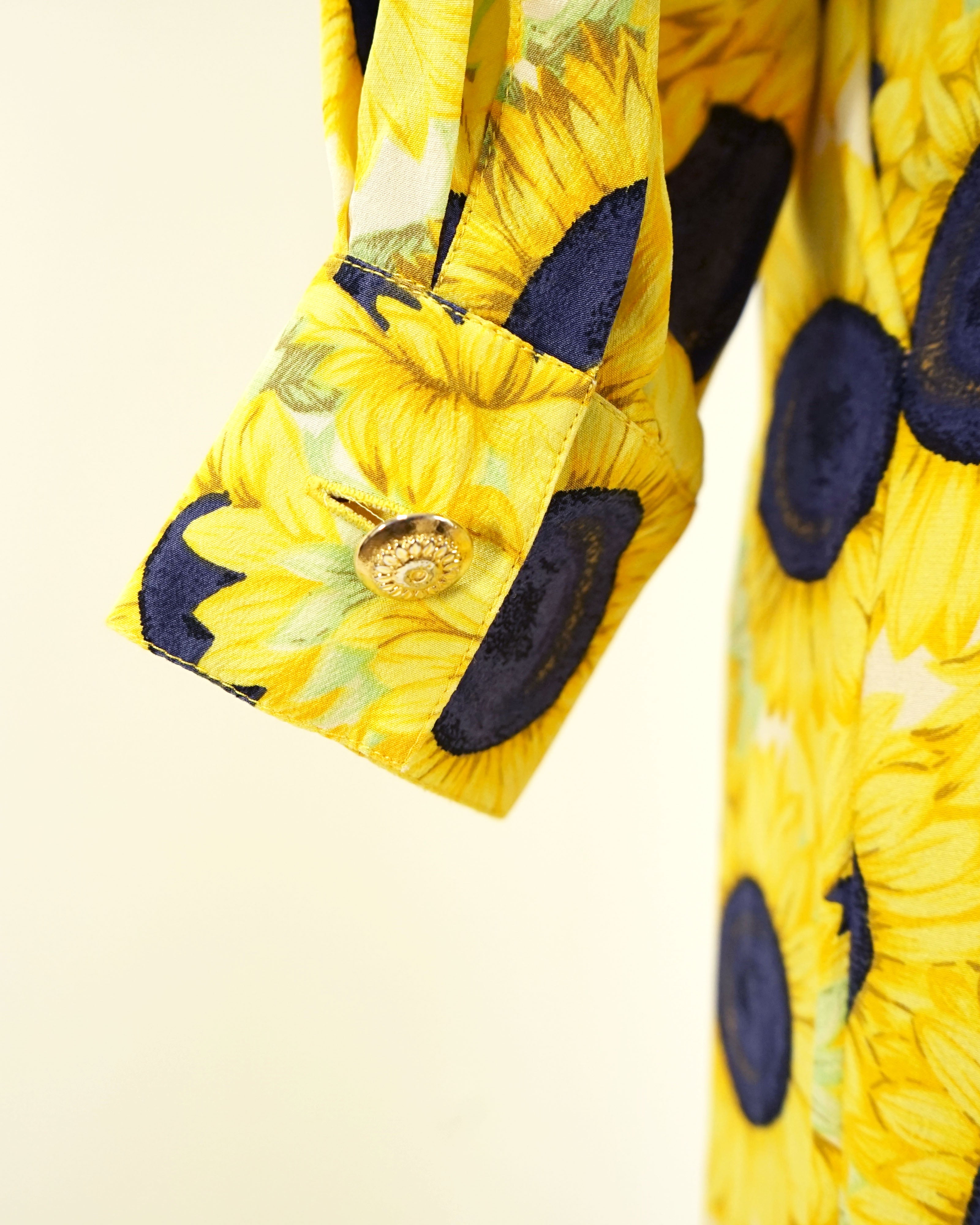 1994 Escada Margaretha Ley -Documented Vintage- Silk Sunflower Blouse & Shorts