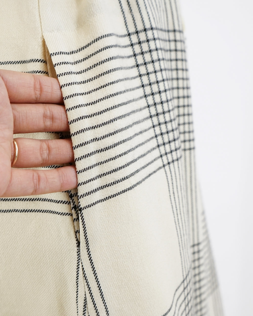 1970s Marimekko Wool Glen Check Plaid Dress & Belt