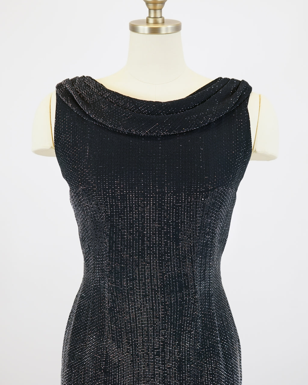 1950s Black & Silver Lamé Cocktail Dress