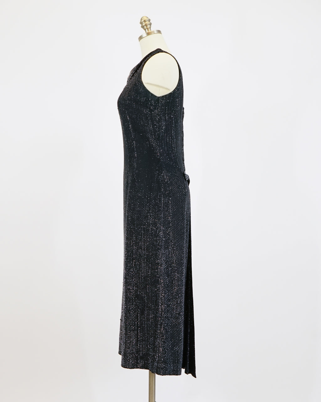 1950s Black & Silver Lamé Cocktail Dress