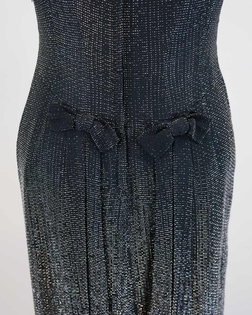 1950s Black & Silver Lamé Cocktail Dress