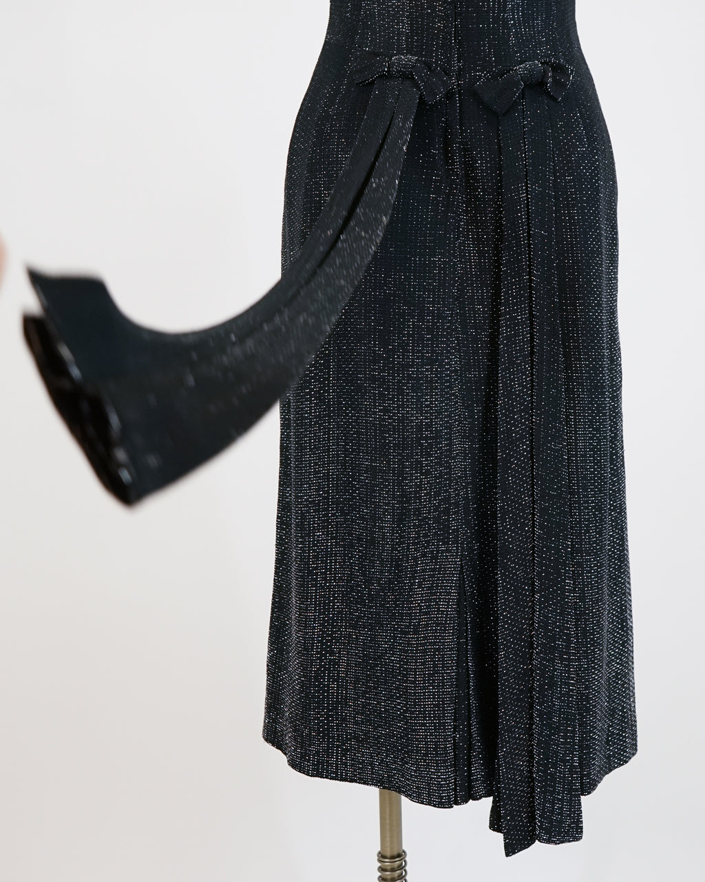 1950s Black & Silver Lamé Cocktail Dress