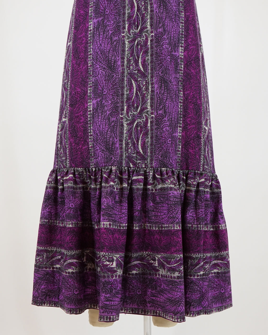 70s Violet Floral Paisley Maxi Dress