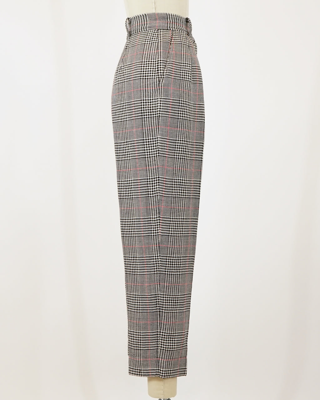 1980s Ungaro Ter Wool & Linen Blend Glen Check Pants