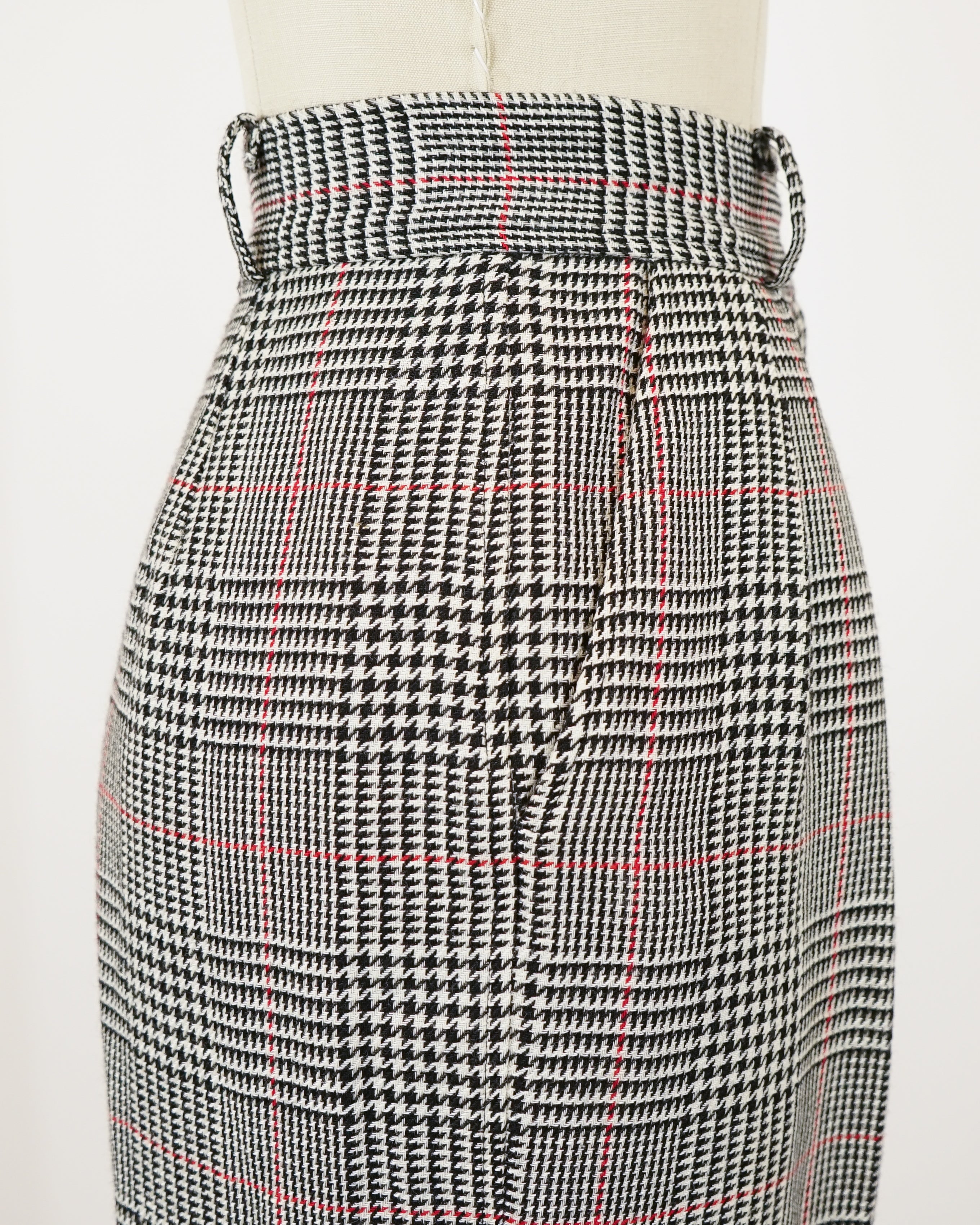 1980s Ungaro Ter Wool & Linen Blend Glen Check Pants