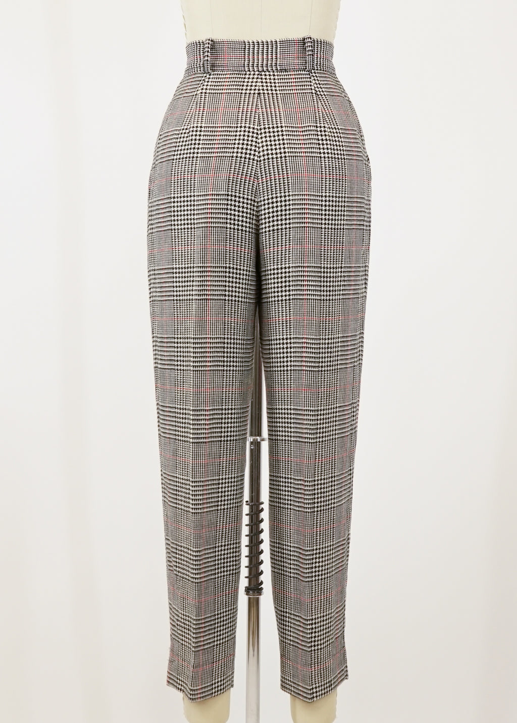 1980s Ungaro Ter Wool & Linen Blend Glen Check Pants