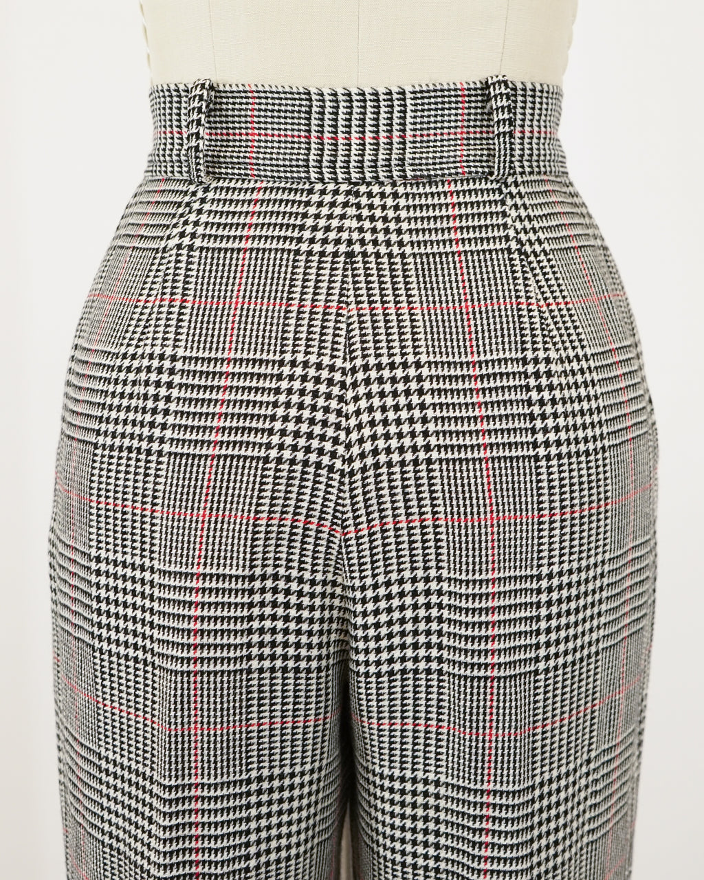 1980s Ungaro Ter Wool & Linen Blend Glen Check Pants