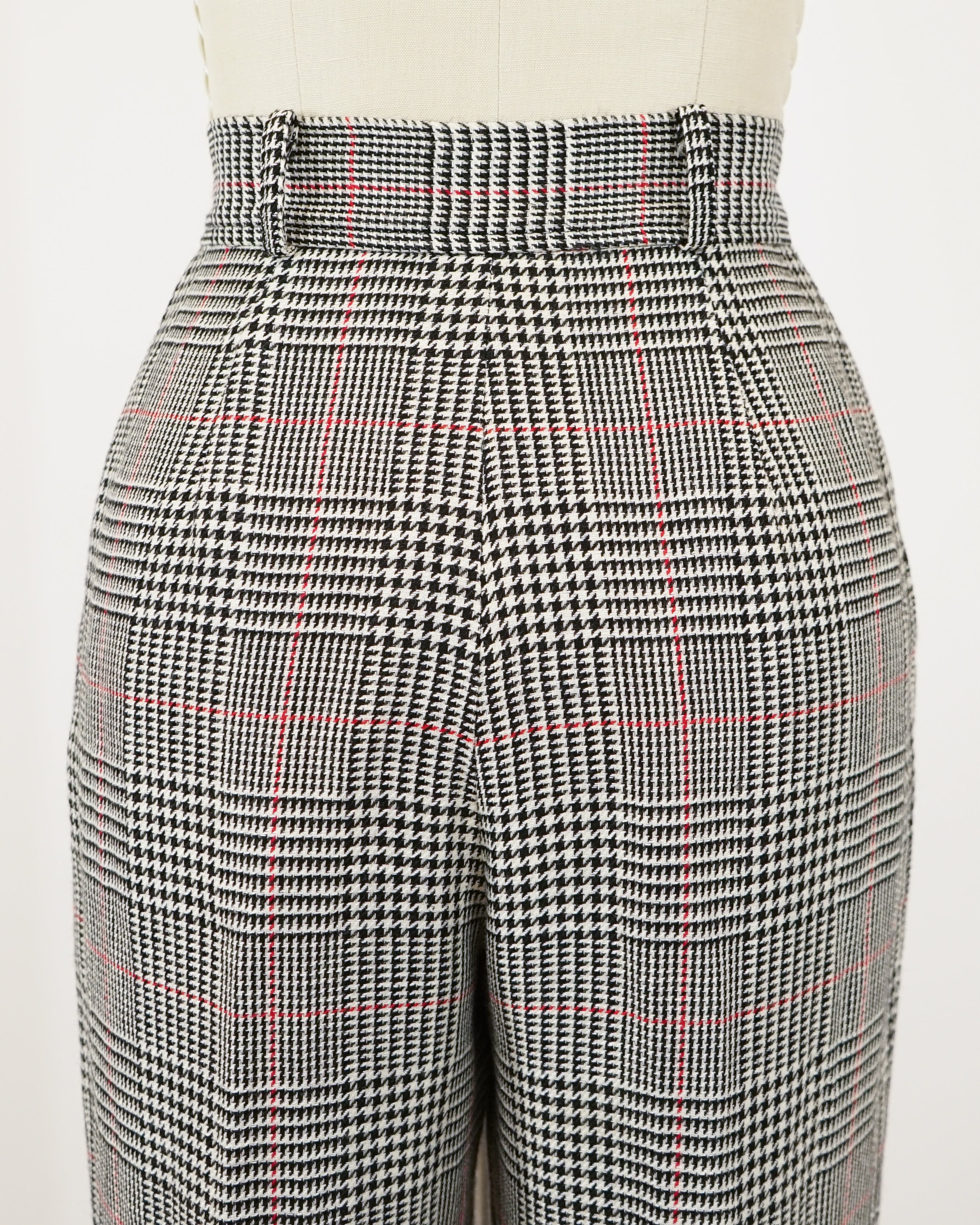 1980s Ungaro Ter Wool & Linen Blend Glen Check Pants