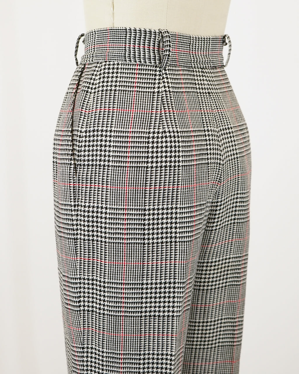 1980s Ungaro Ter Wool & Linen Blend Glen Check Pants