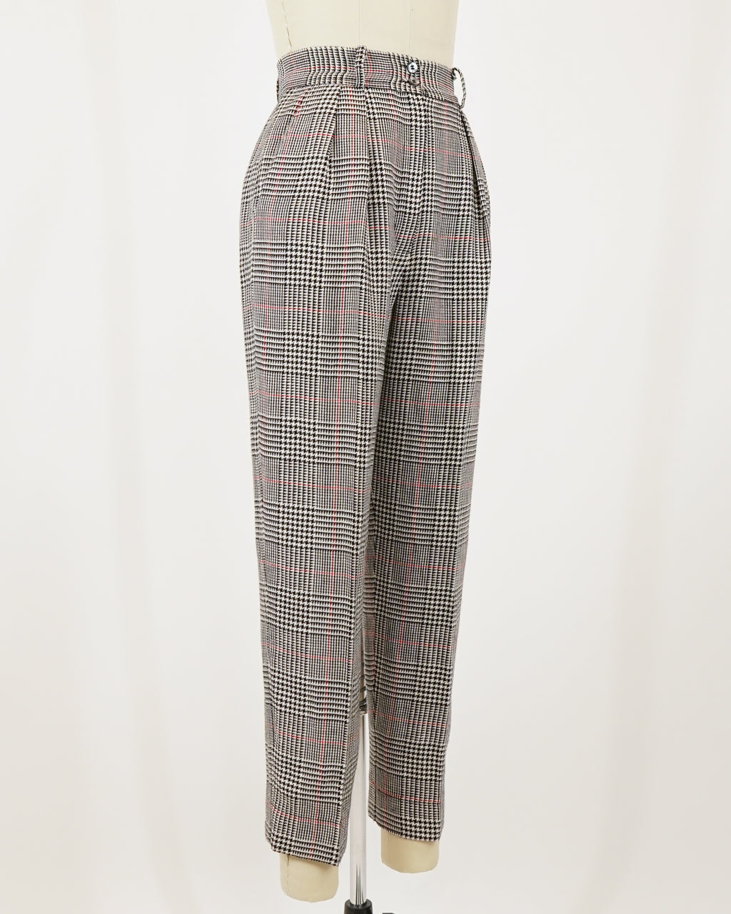 1980s Ungaro Ter Wool & Linen Blend Glen Check Pants