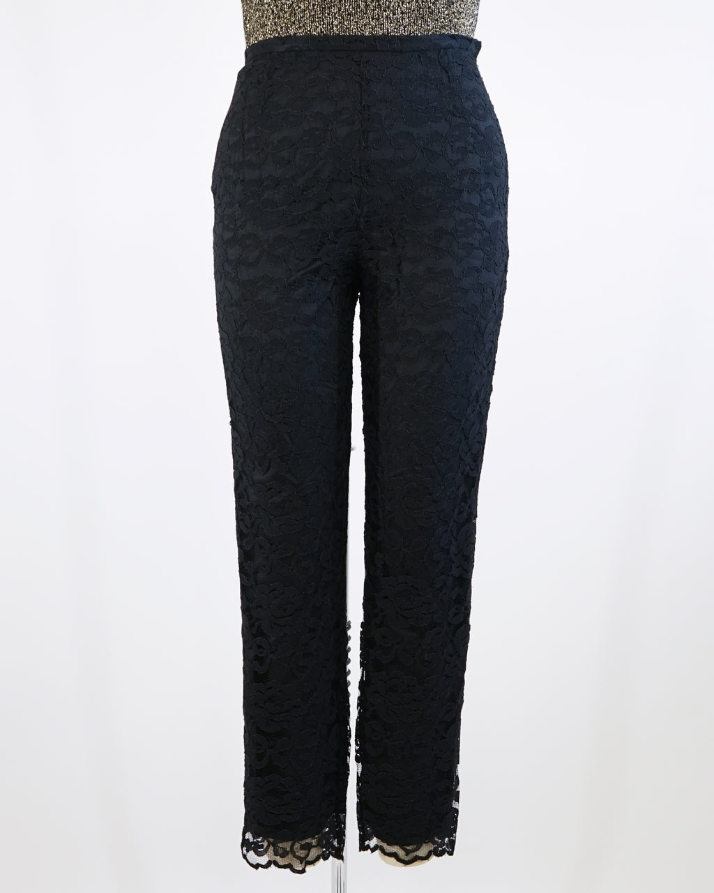 90s Bloomingdale's Fully Lined Black Lace Pants