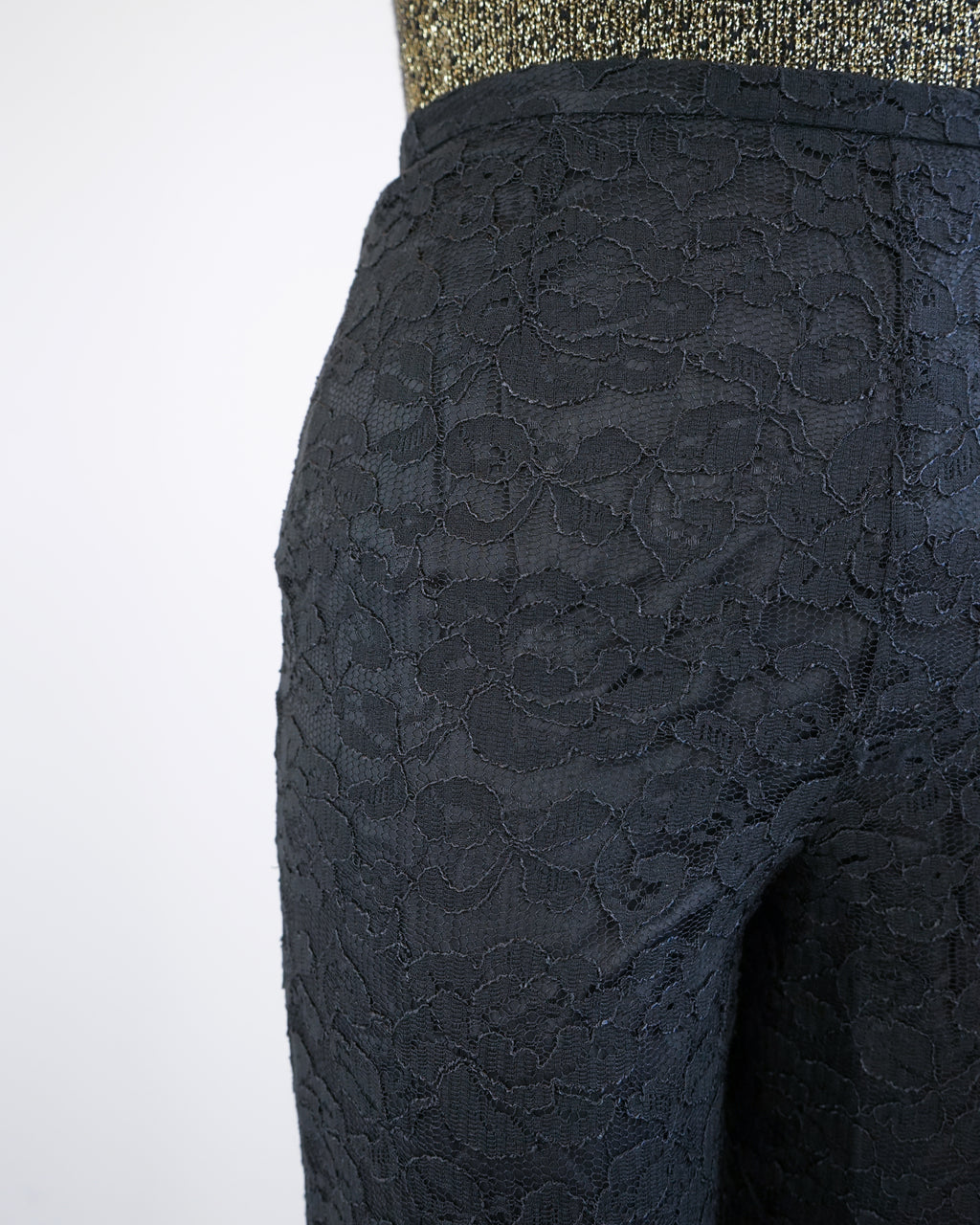 90s Bloomingdale's Fully Lined Black Lace Pants