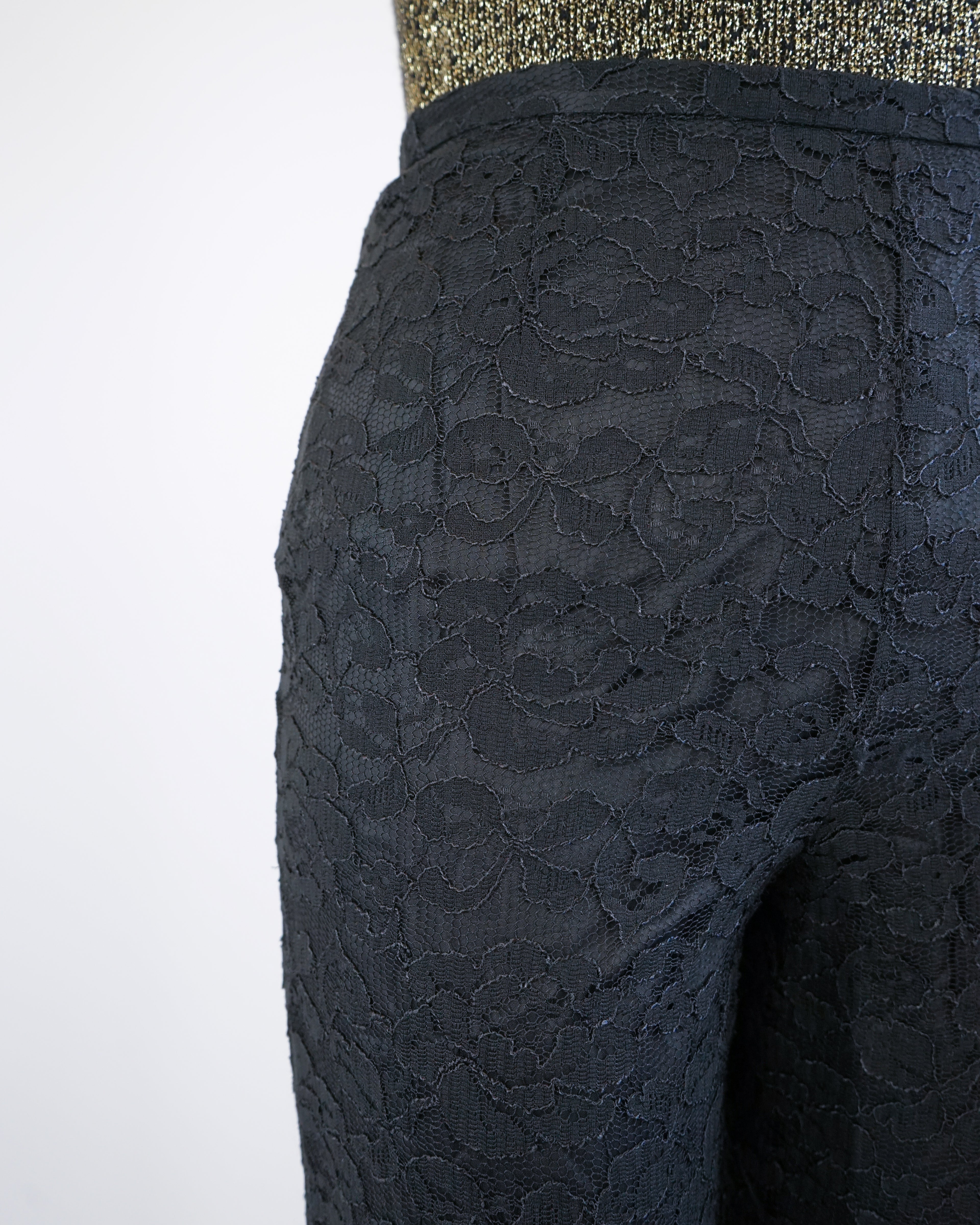 90s Bloomingdale's Fully Lined Black Lace Pants