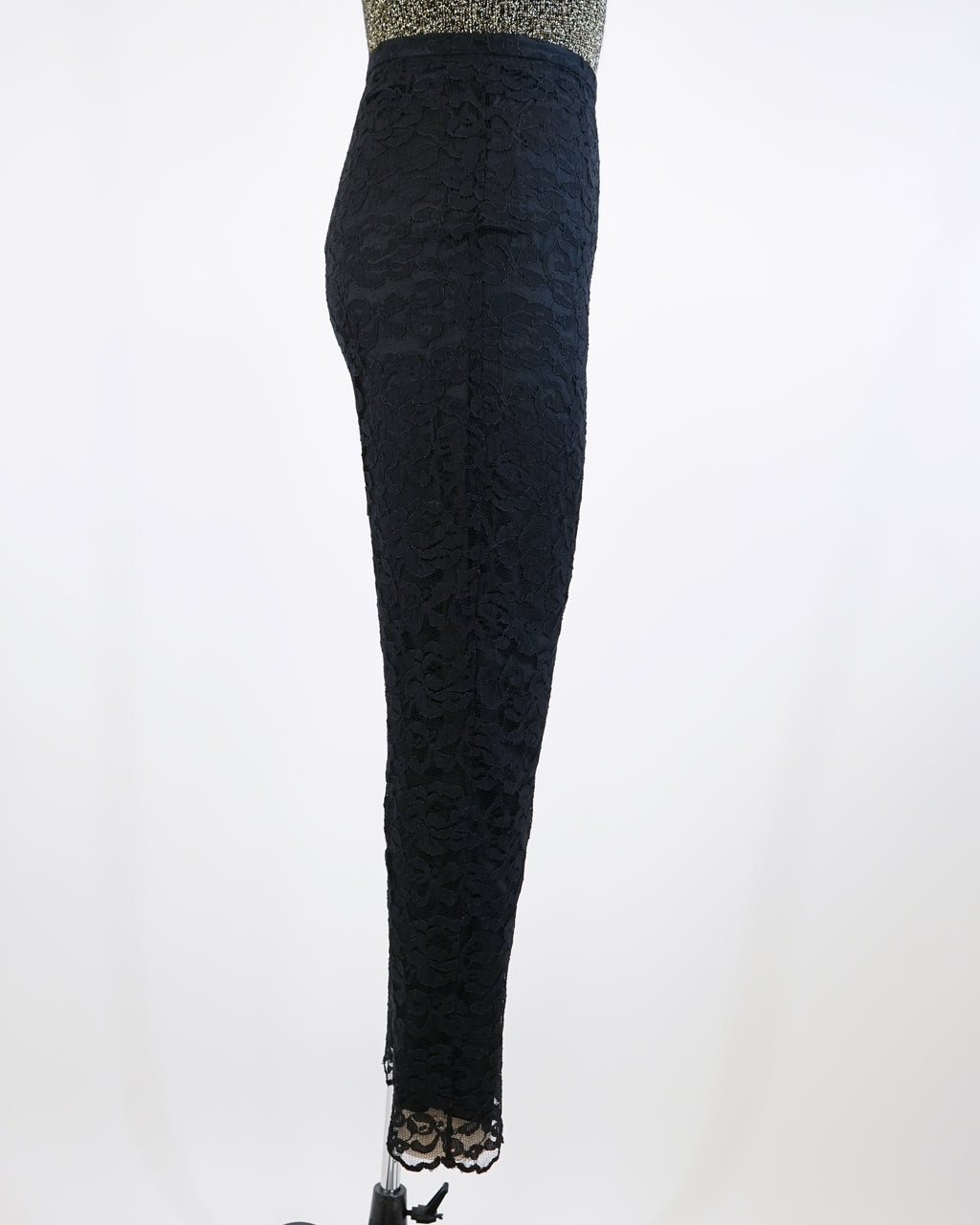 90s Bloomingdale's Fully Lined Black Lace Pants