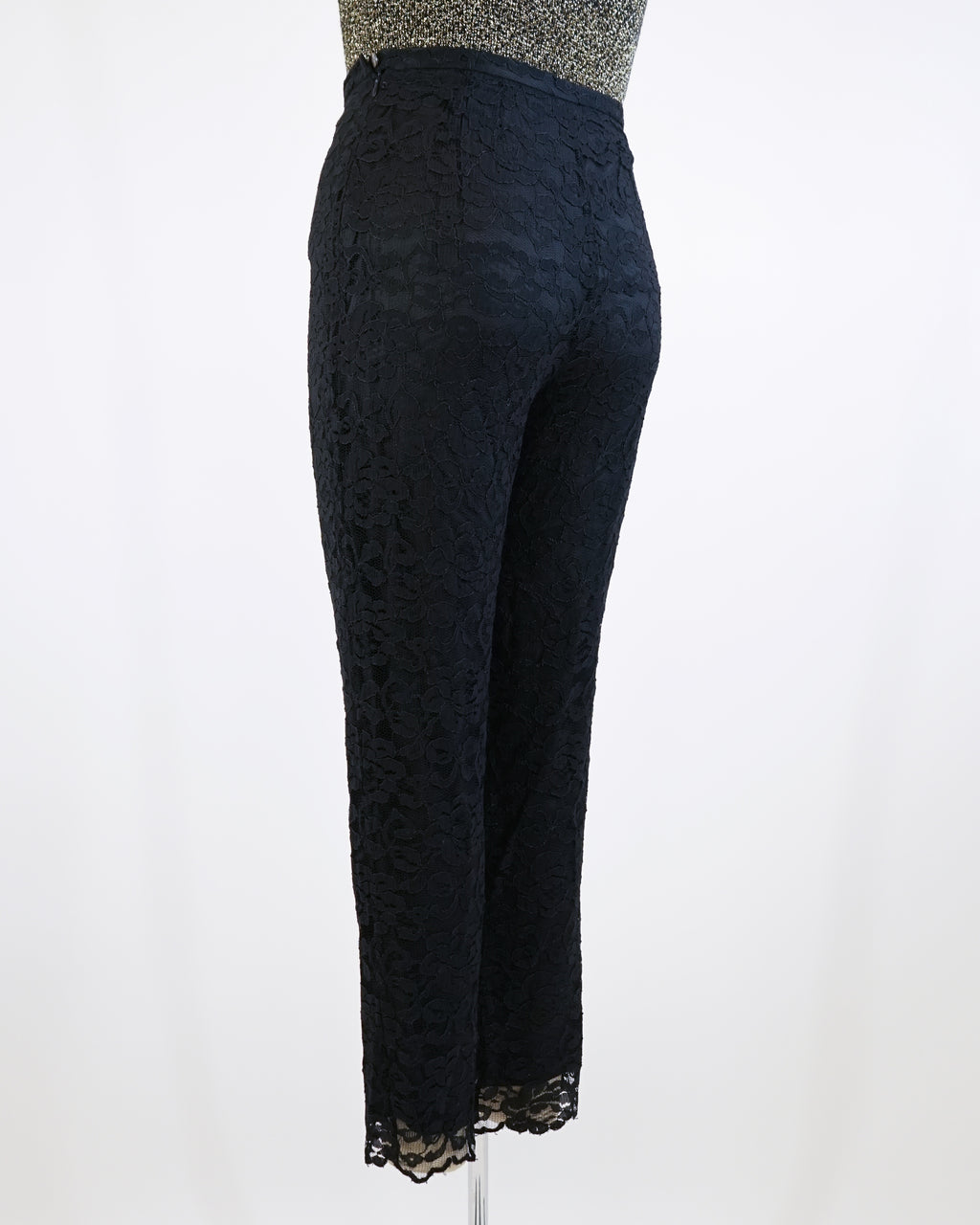 90s Bloomingdale's Fully Lined Black Lace Pants