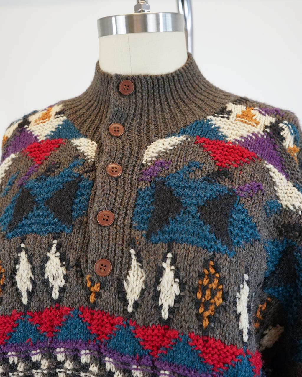 1990s Hand Knit Popover Sweater