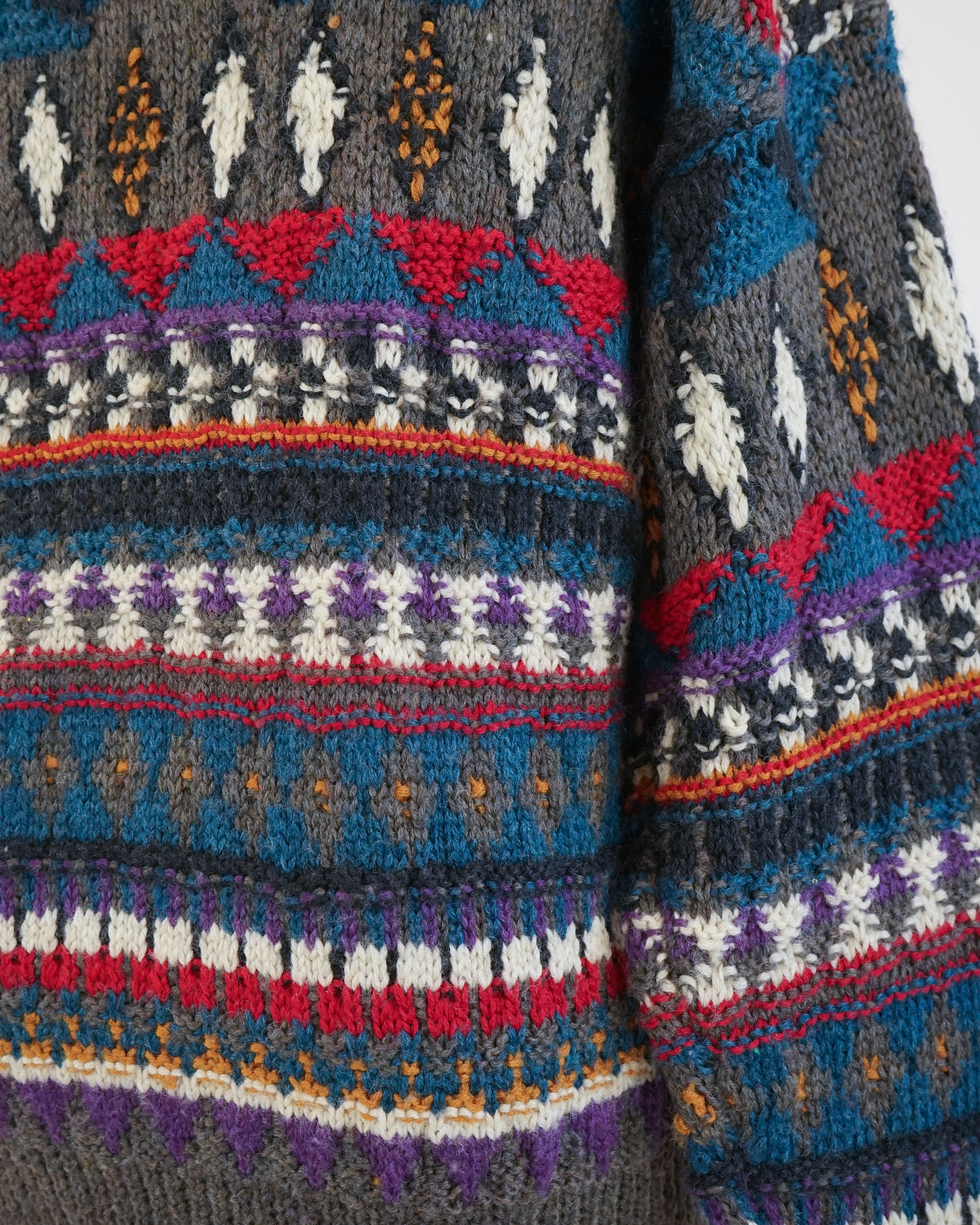 1990s Hand Knit Popover Sweater