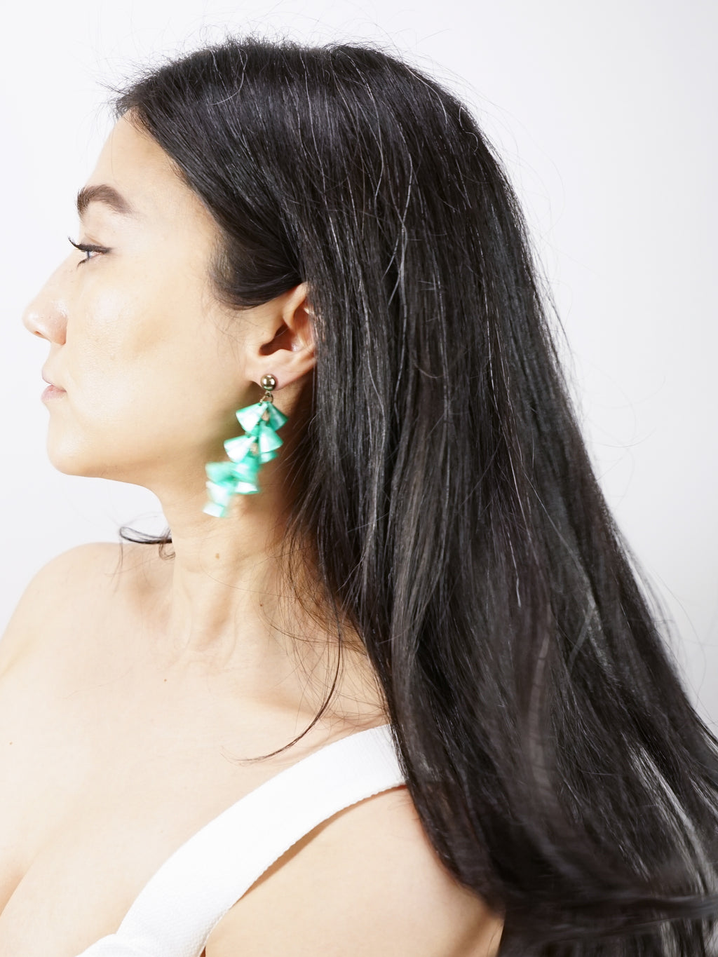 1980s Turquoise Marbled Chandelier Earrings