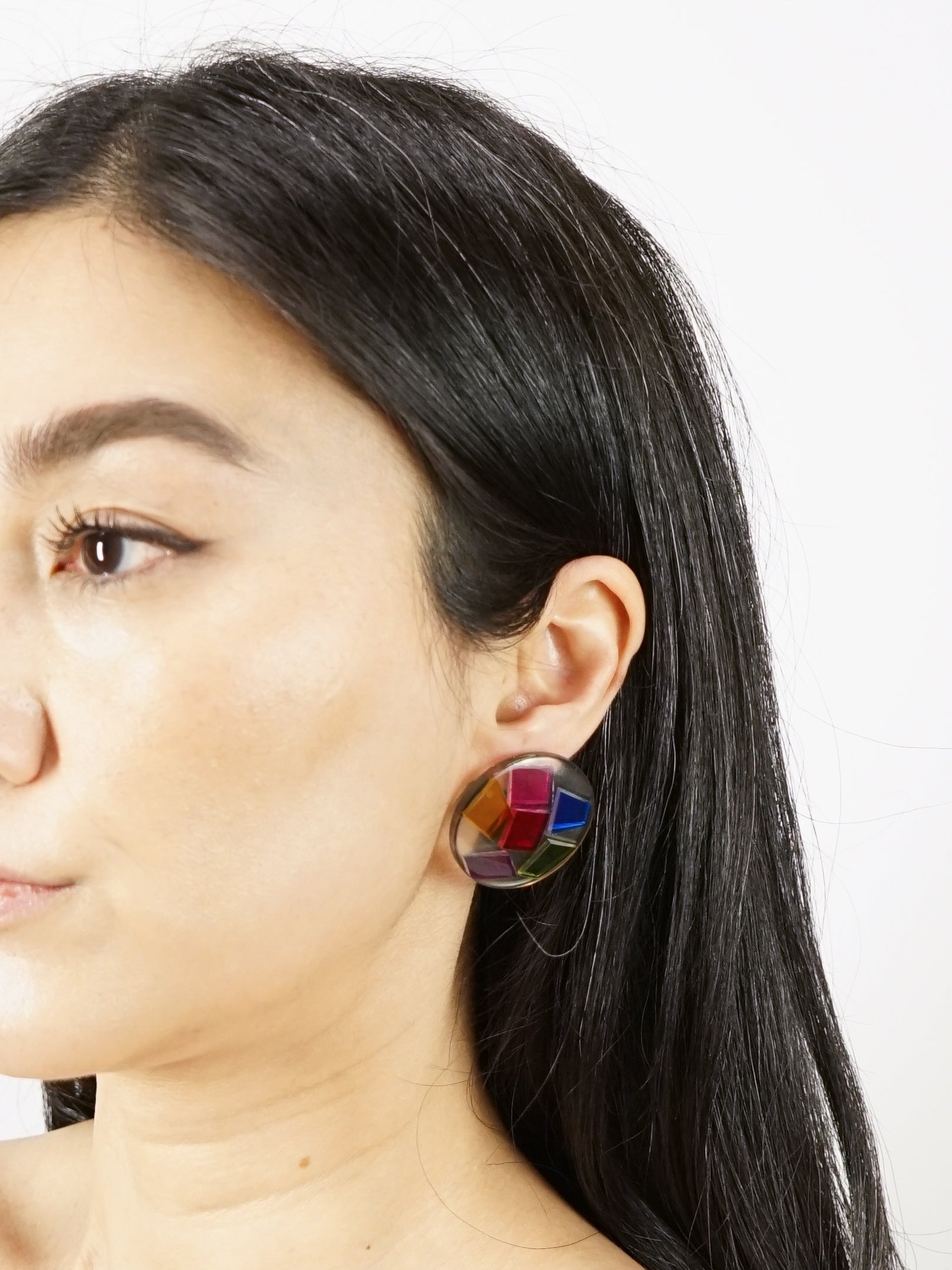 1980s Rainbow Glass Earrings