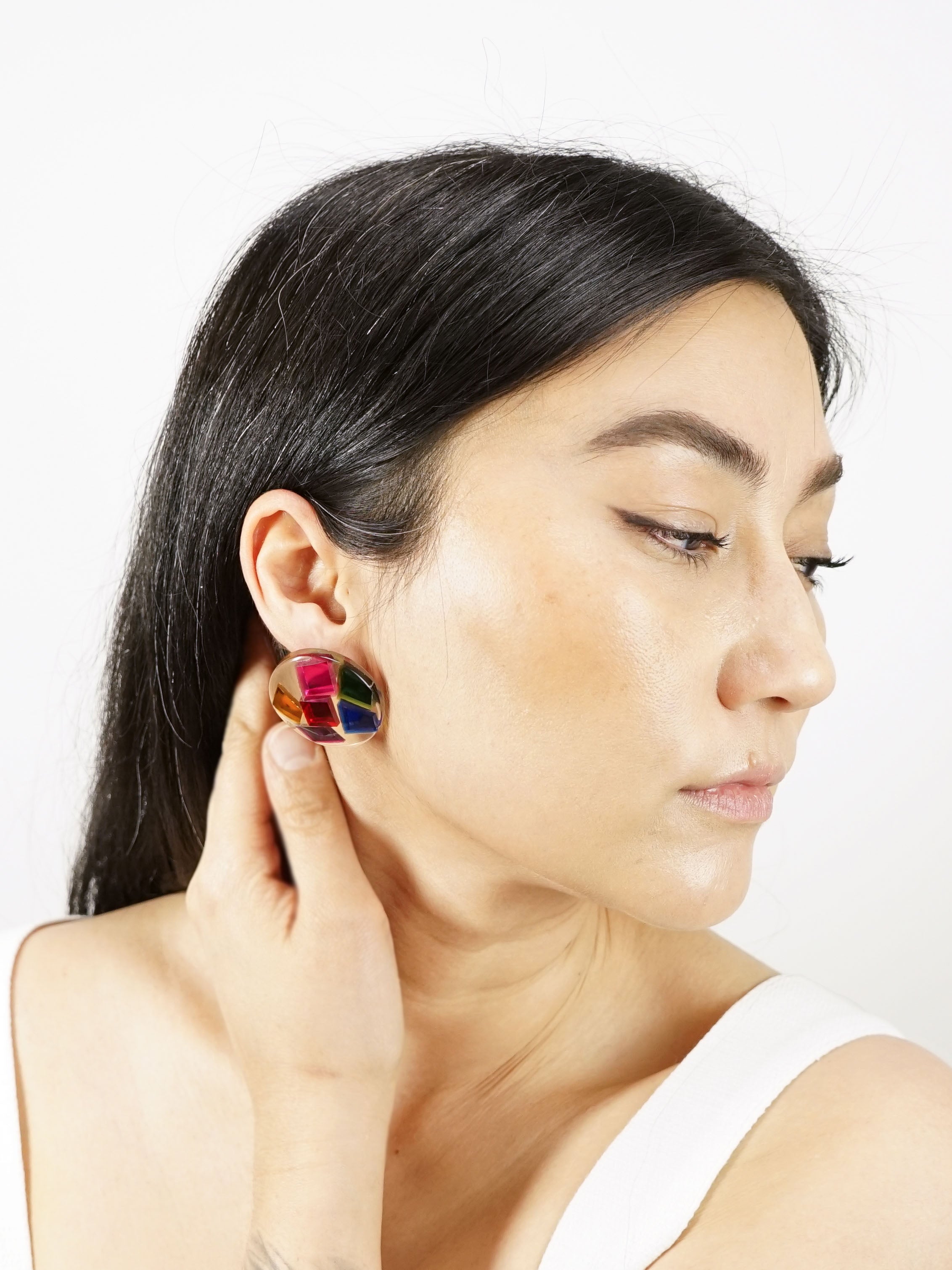 1980s Rainbow Glass Earrings