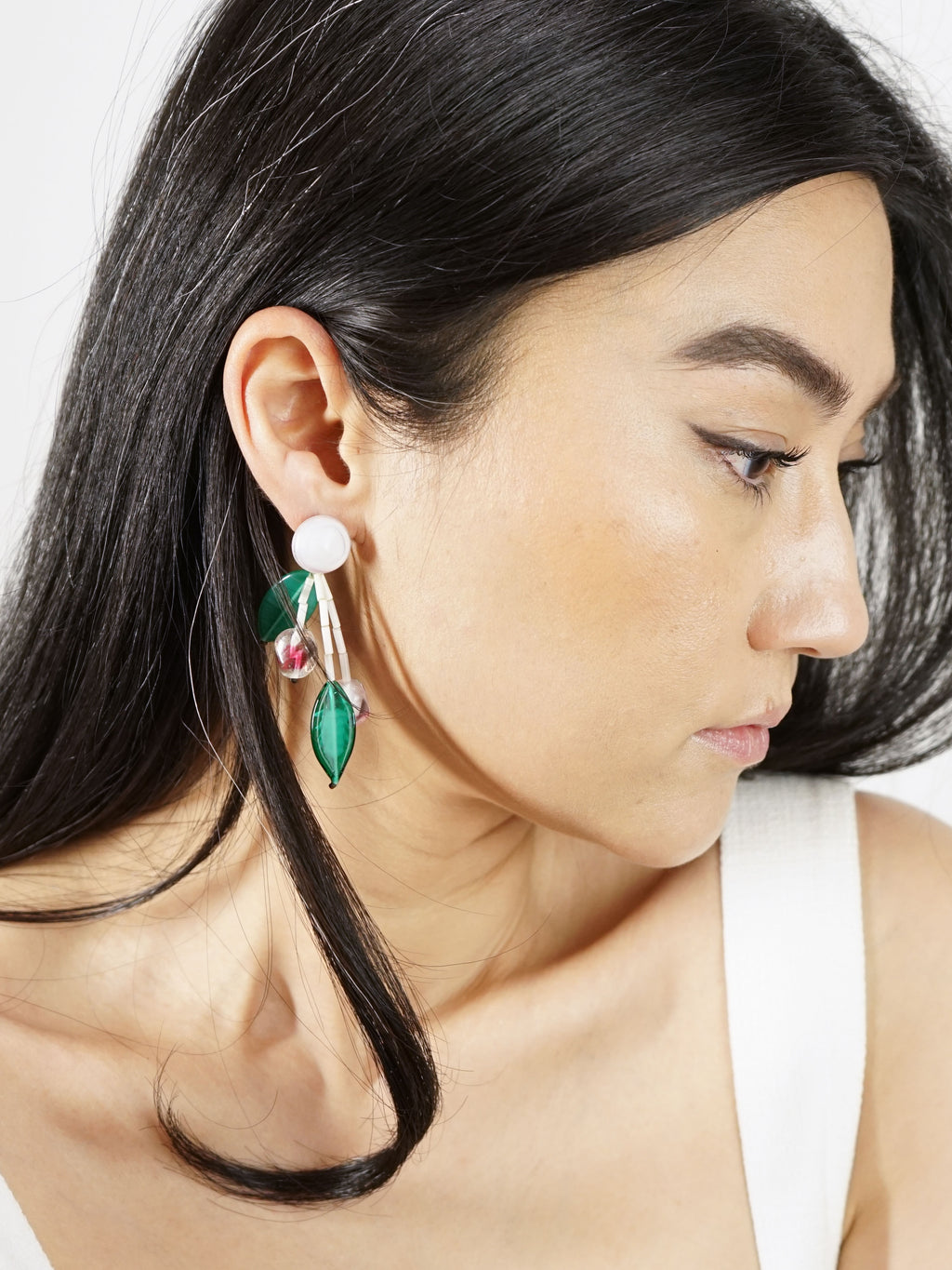 1970s Italian Venetian Glass Cherry Drop Earrings