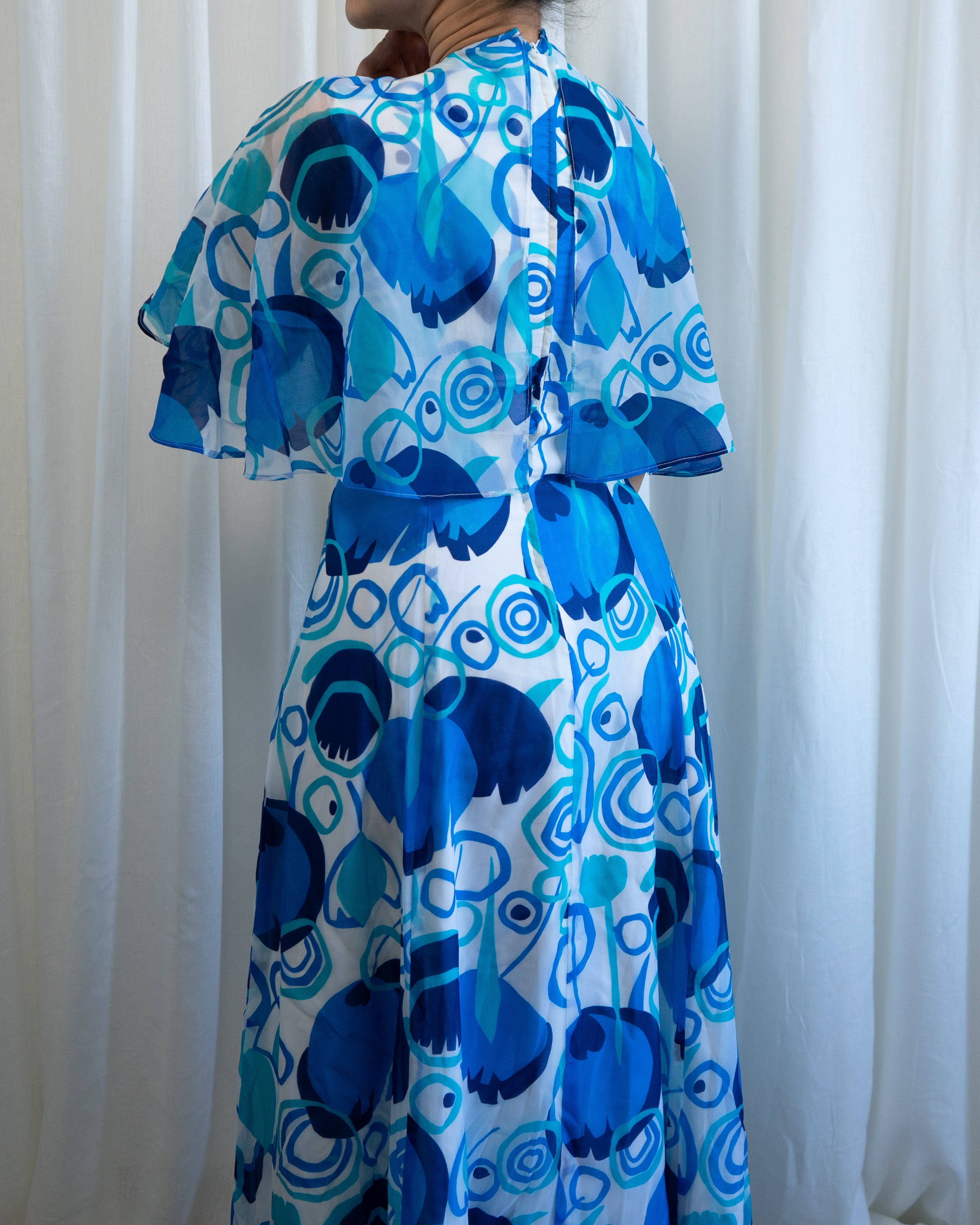 70s Bernard Fréres Nazar Monsters Print Maxi