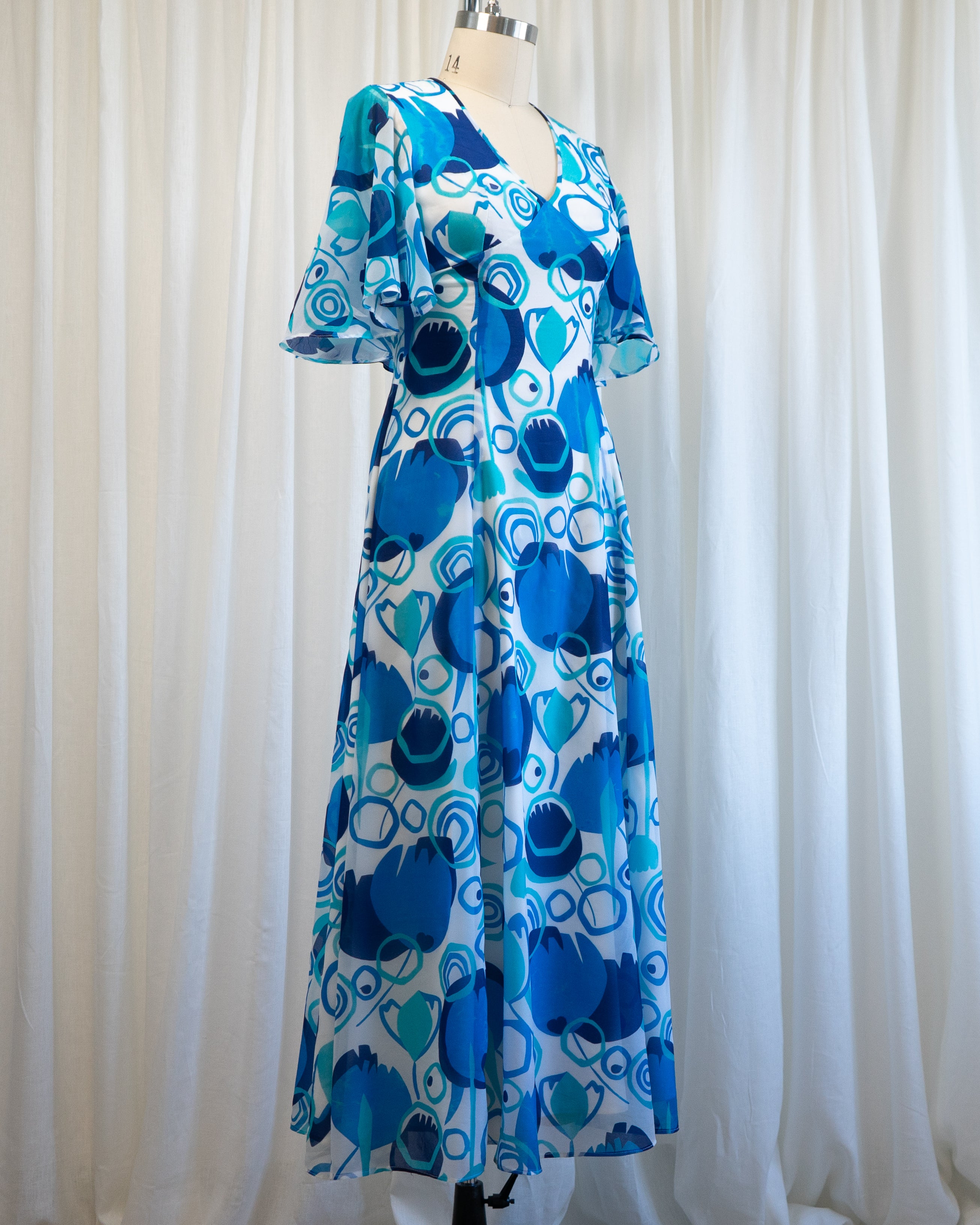 70s Bernard Fréres Nazar Monsters Print Maxi