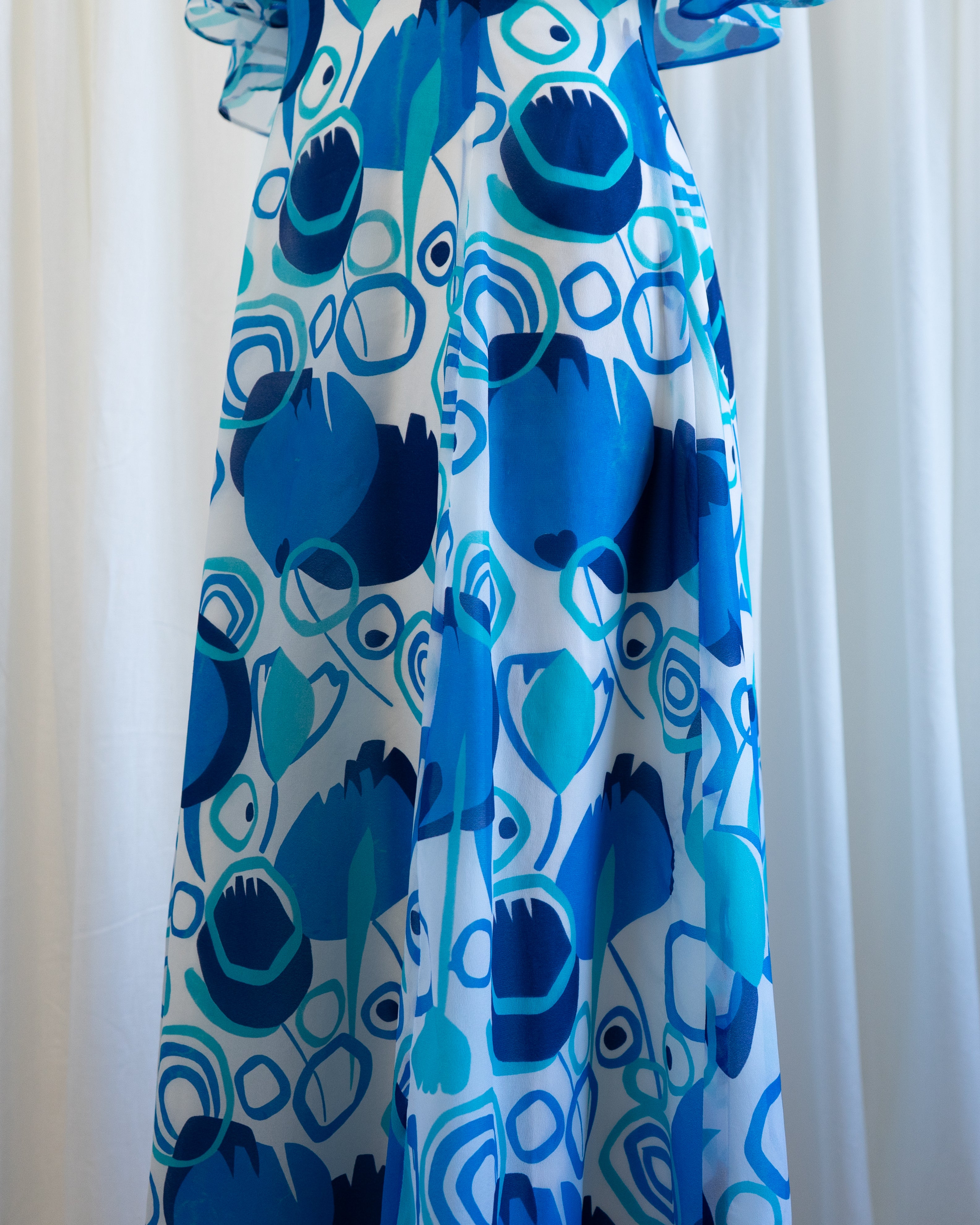 70s Bernard Fréres Nazar Monsters Print Maxi