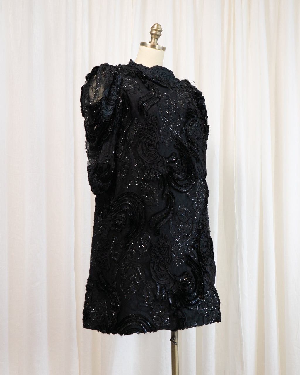 1980s Lace Jacket with Sheer Juliet Sleeves