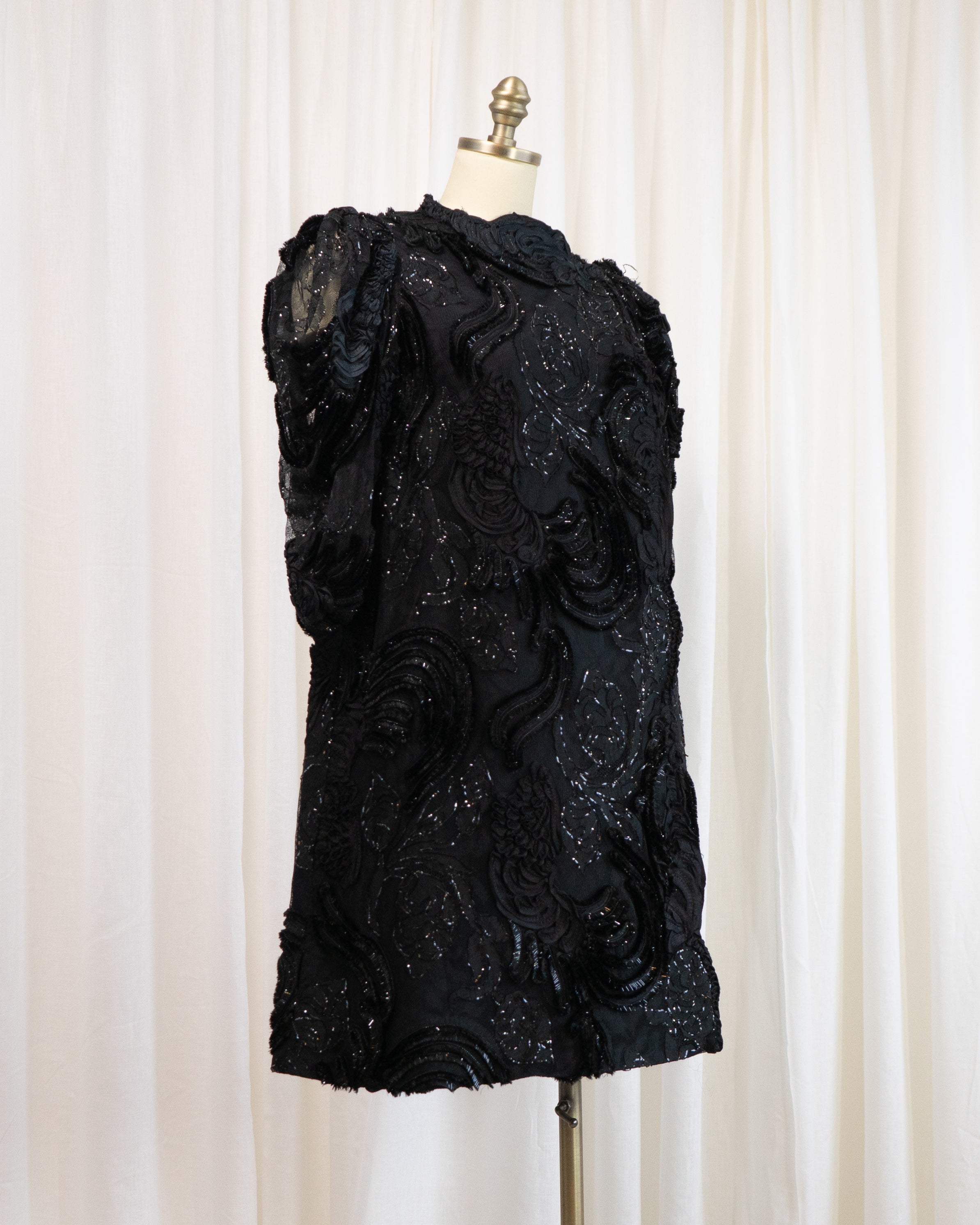 1980s Lace Jacket with Sheer Juliet Sleeves