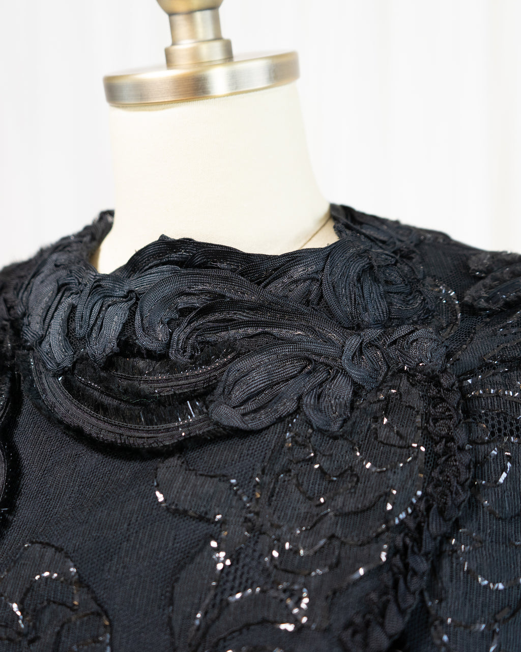 1980s Lace Jacket with Sheer Juliet Sleeves