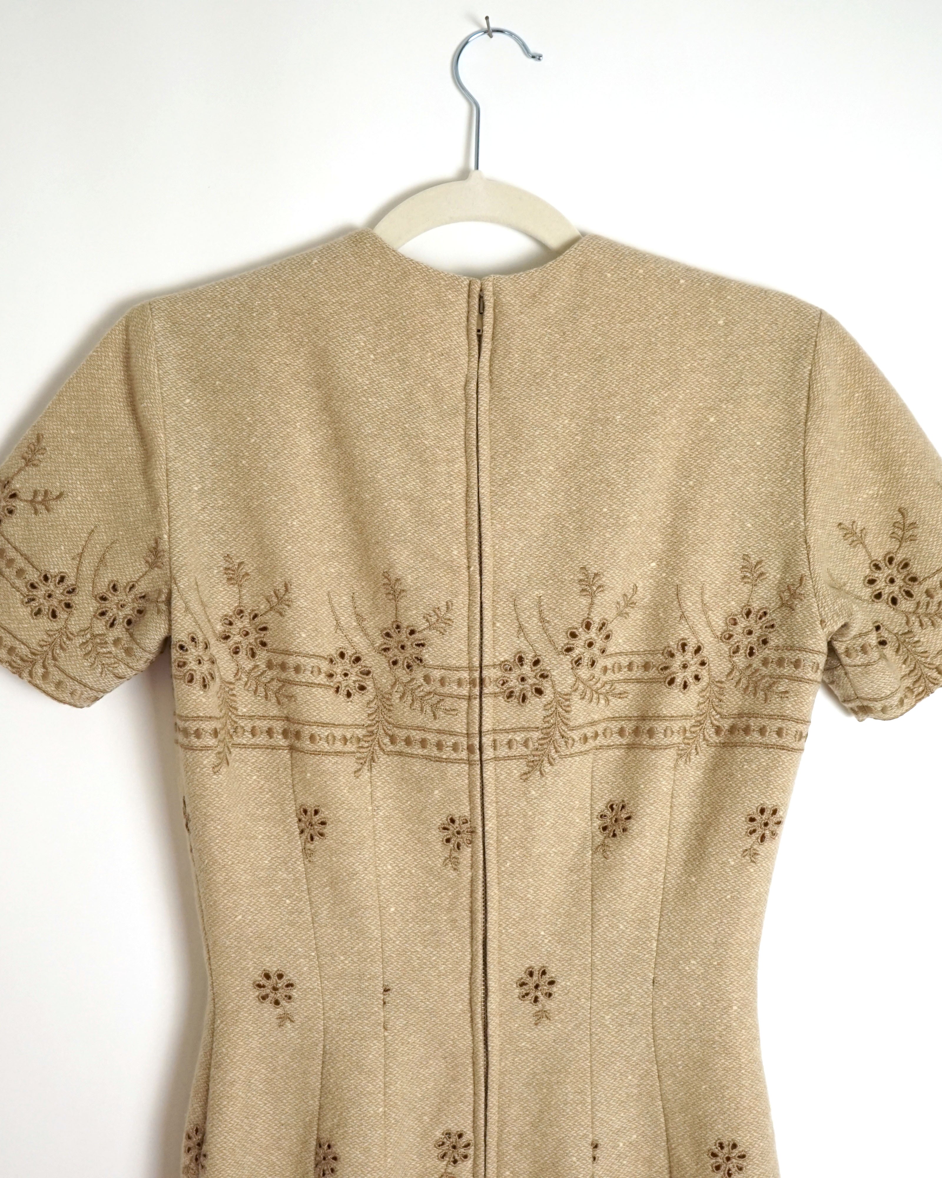 1960s Anne Fogarty Eyelet Midi Dress