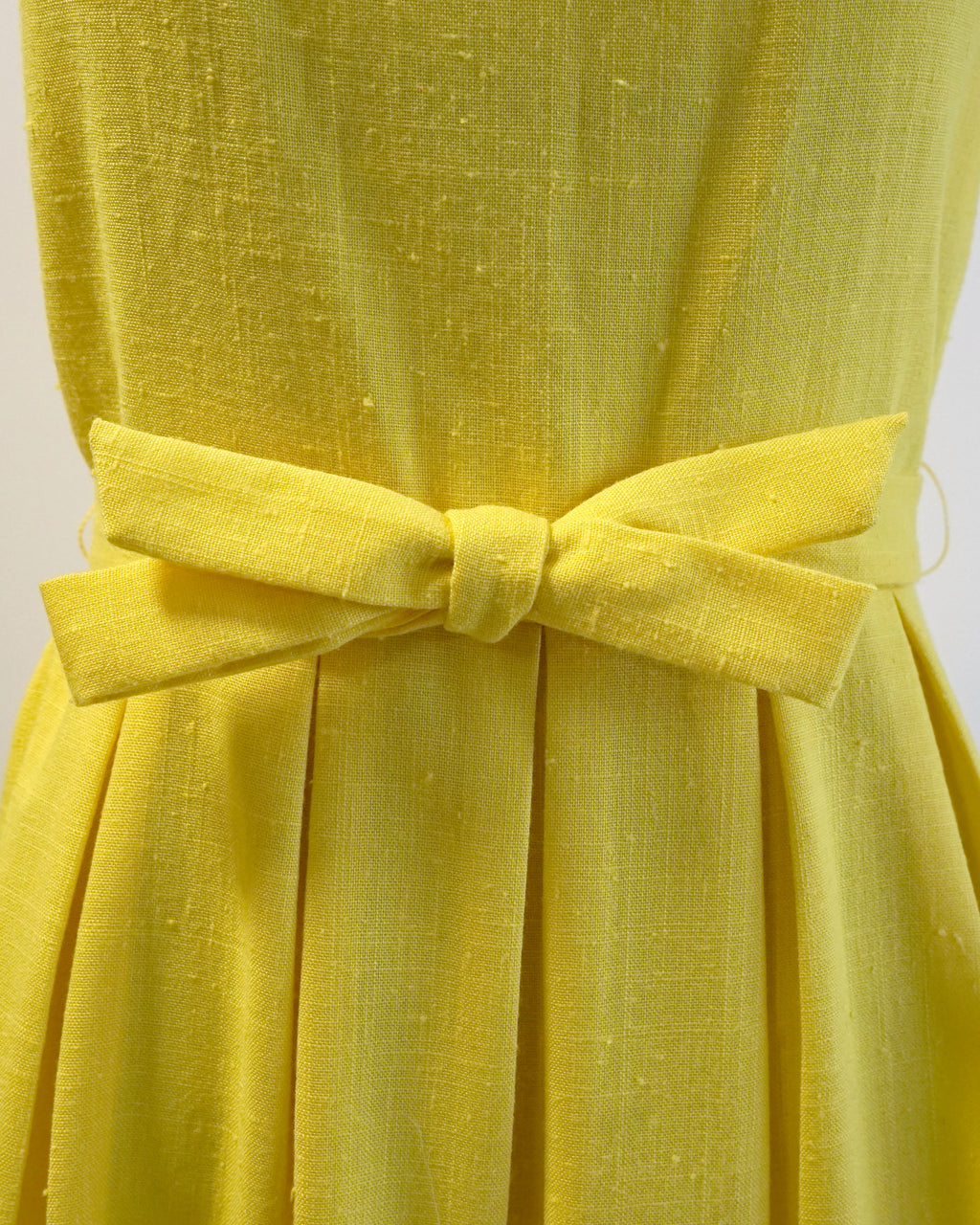 60s Malia Bold Yellow Embroidered Birds Spaghetti Strap Dress