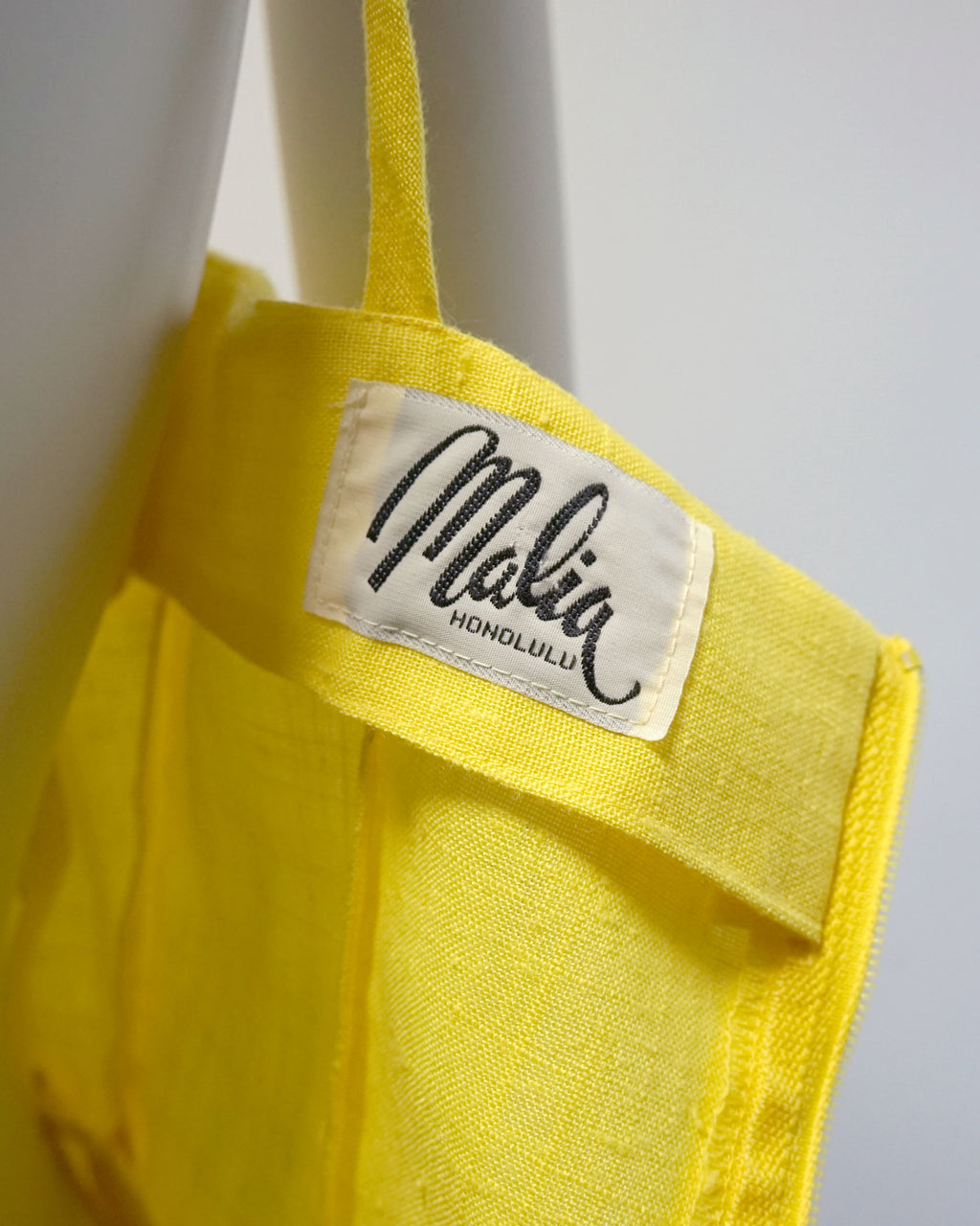 60s Malia Bold Yellow Embroidered Birds Spaghetti Strap Dress