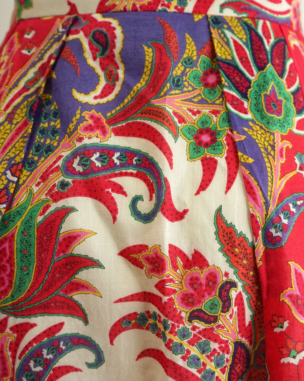 80s Carlisle Fuchsia Purple Paisley Large Print Skirt