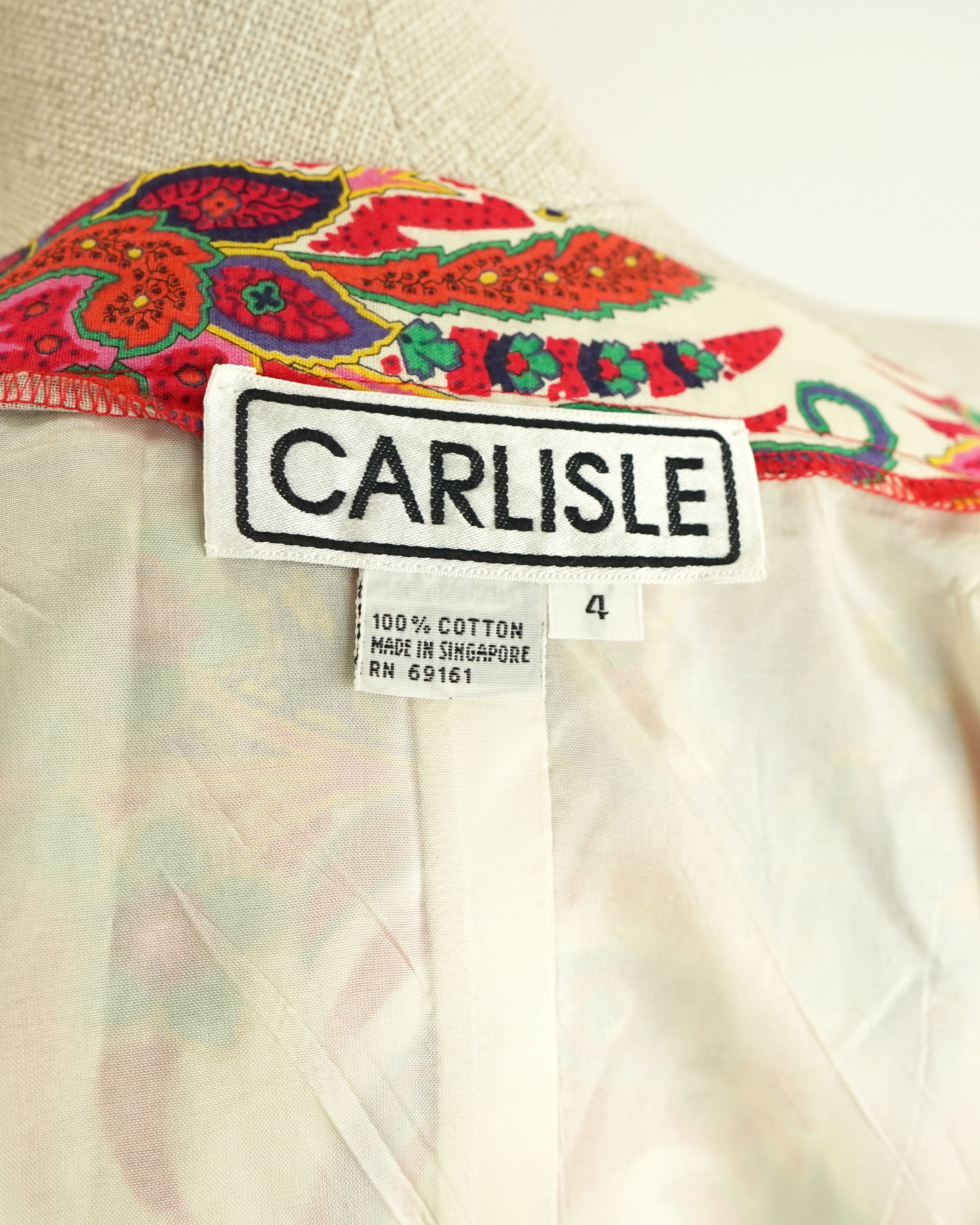 80s Carlisle Fuchsia Purple Paisley Large Print Skirt