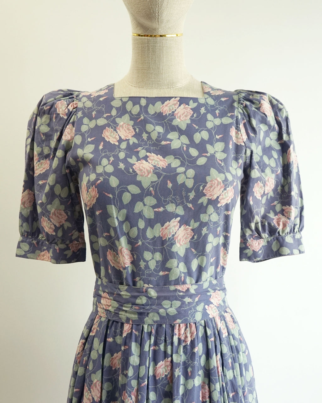 1980s Laura Ashley Climbing Roses Dress